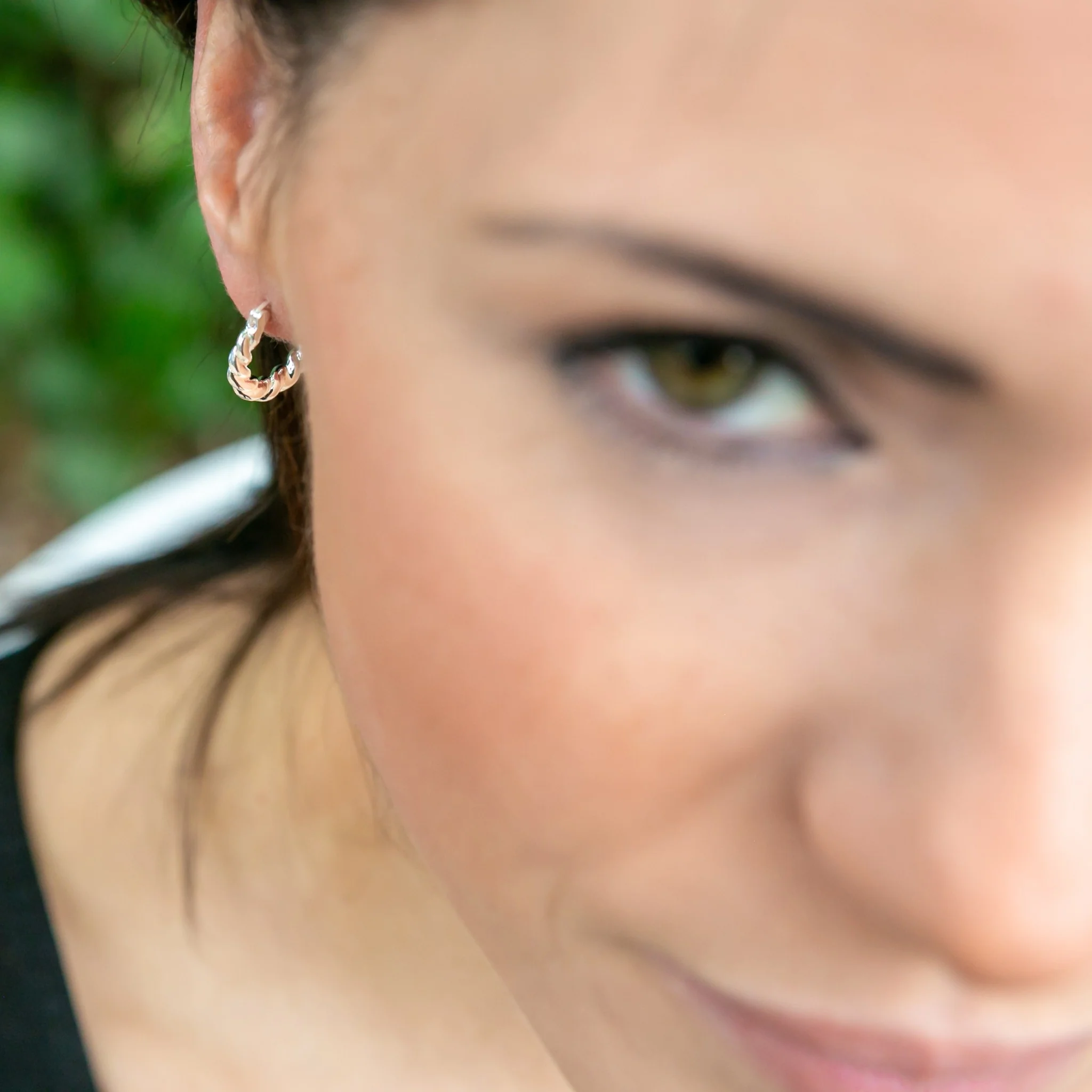Hoop Earrings | Fenna Rope | Sterling Silver - Image 3