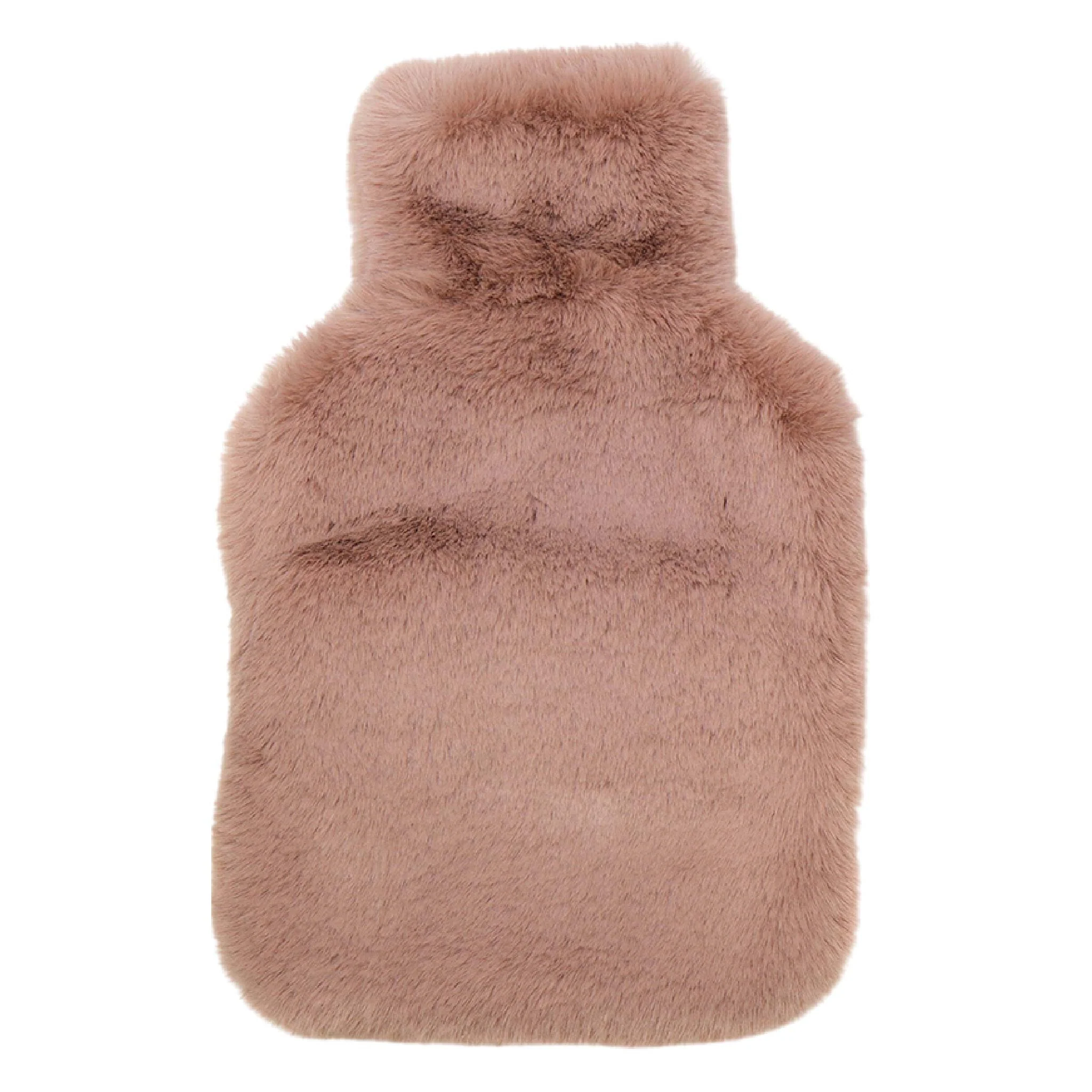 Faux Fur Hot Water Bottle | Dusky Pink - Image 2