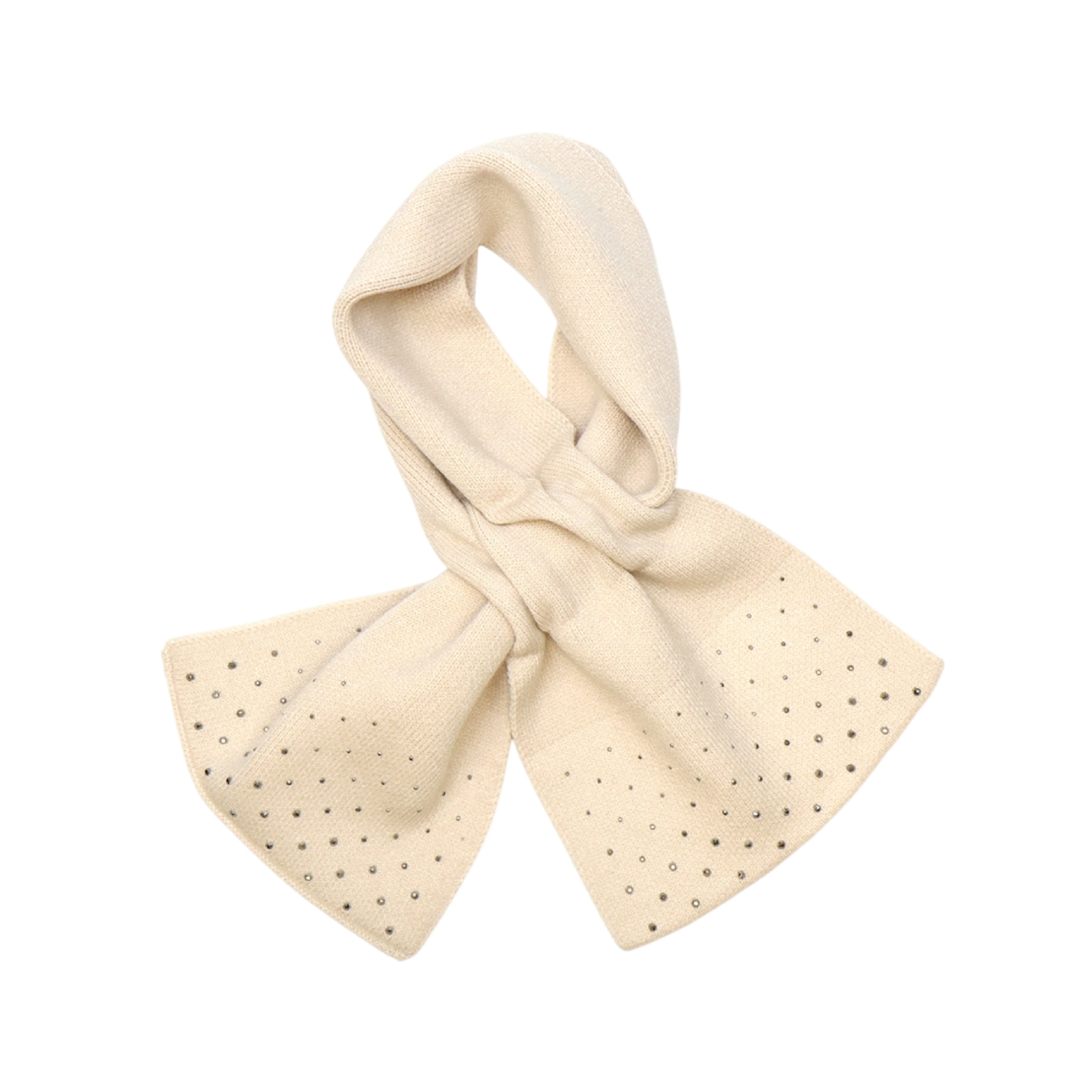 Women's Crystal Pull Through Scarf | Cream - Image 2
