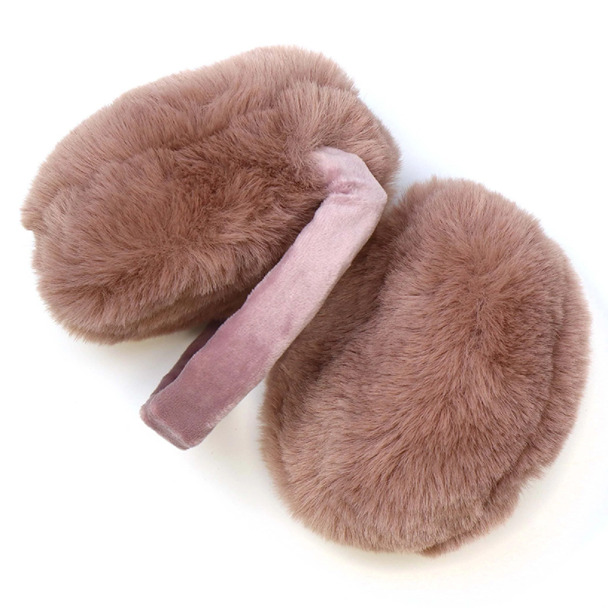 Women's Faux Fur Ear Muffs | Dusky Pink - Image 2