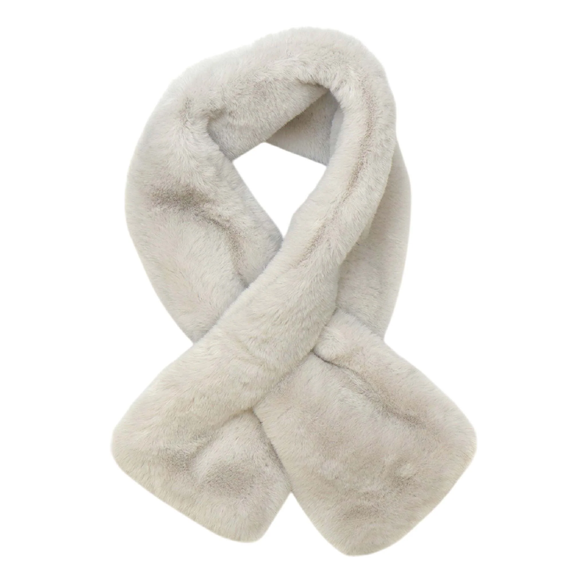 Women's Faux Fur Pull Through Scarf | Dove Grey - Image 2