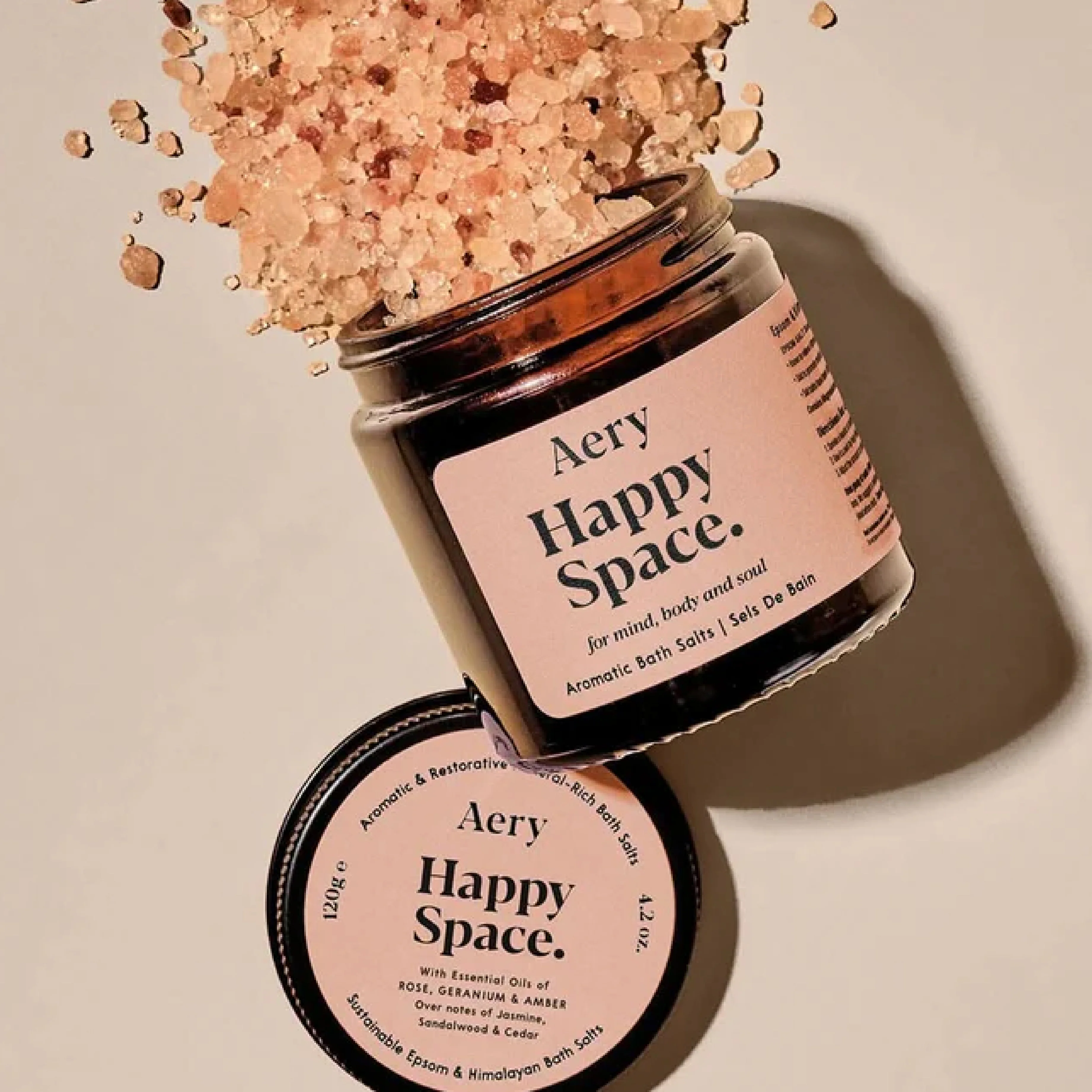 Happy Space Mini Bath Salts | Rose, Geranium & Amber | 120g - Image 2