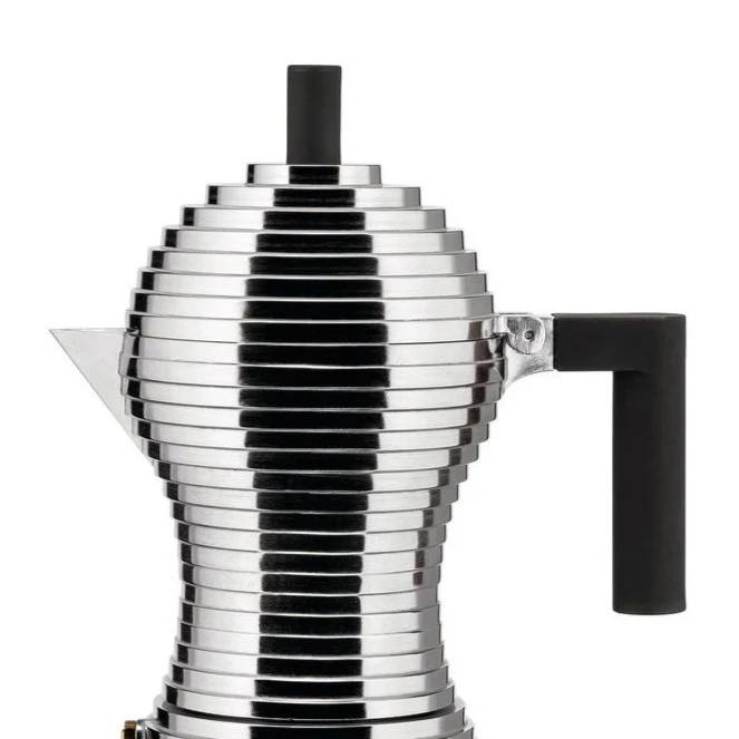 Pulcina Black and Silver Coffee Maker | 6 Cup - Image 2