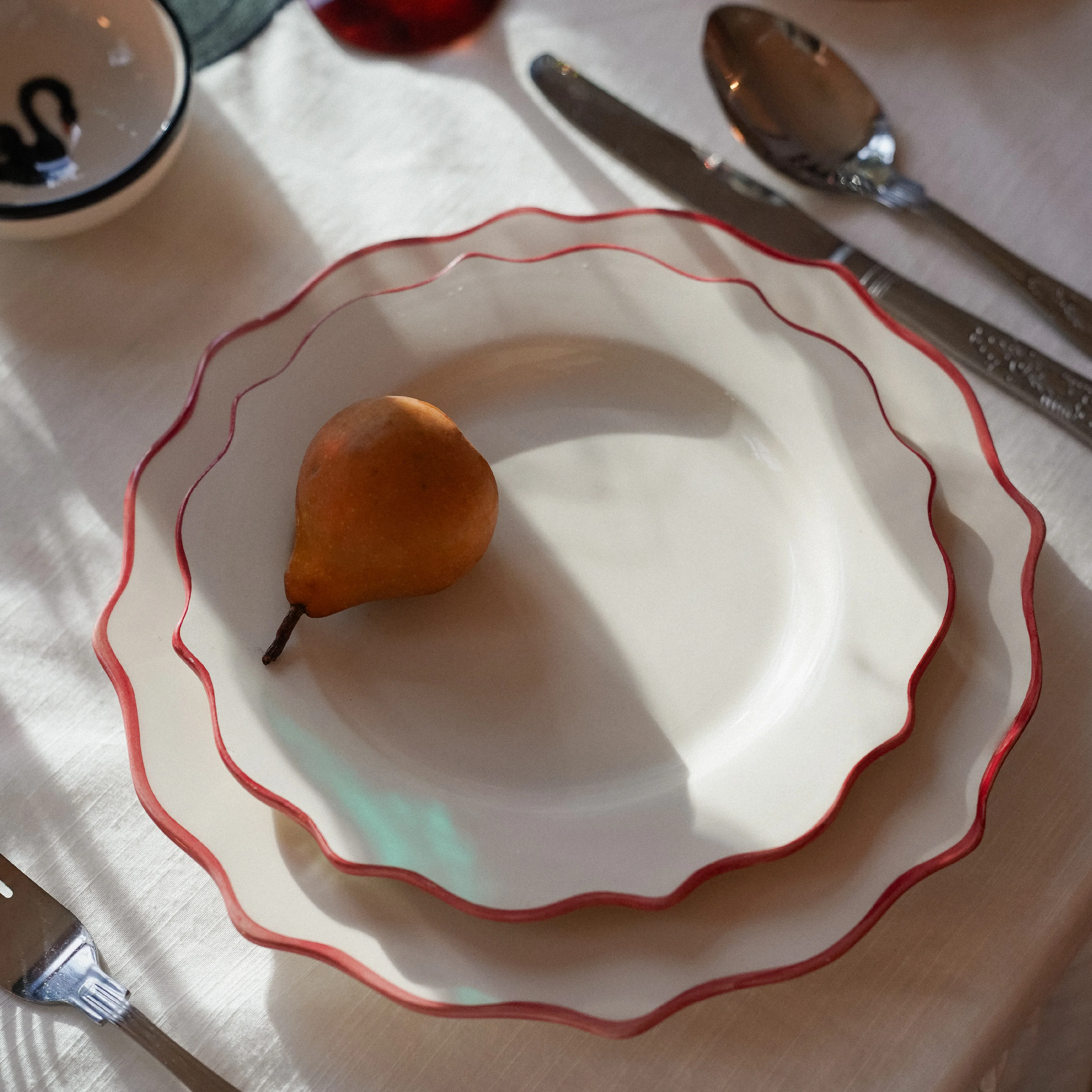 Carmine Scalloped Dinner Plate - Image 2