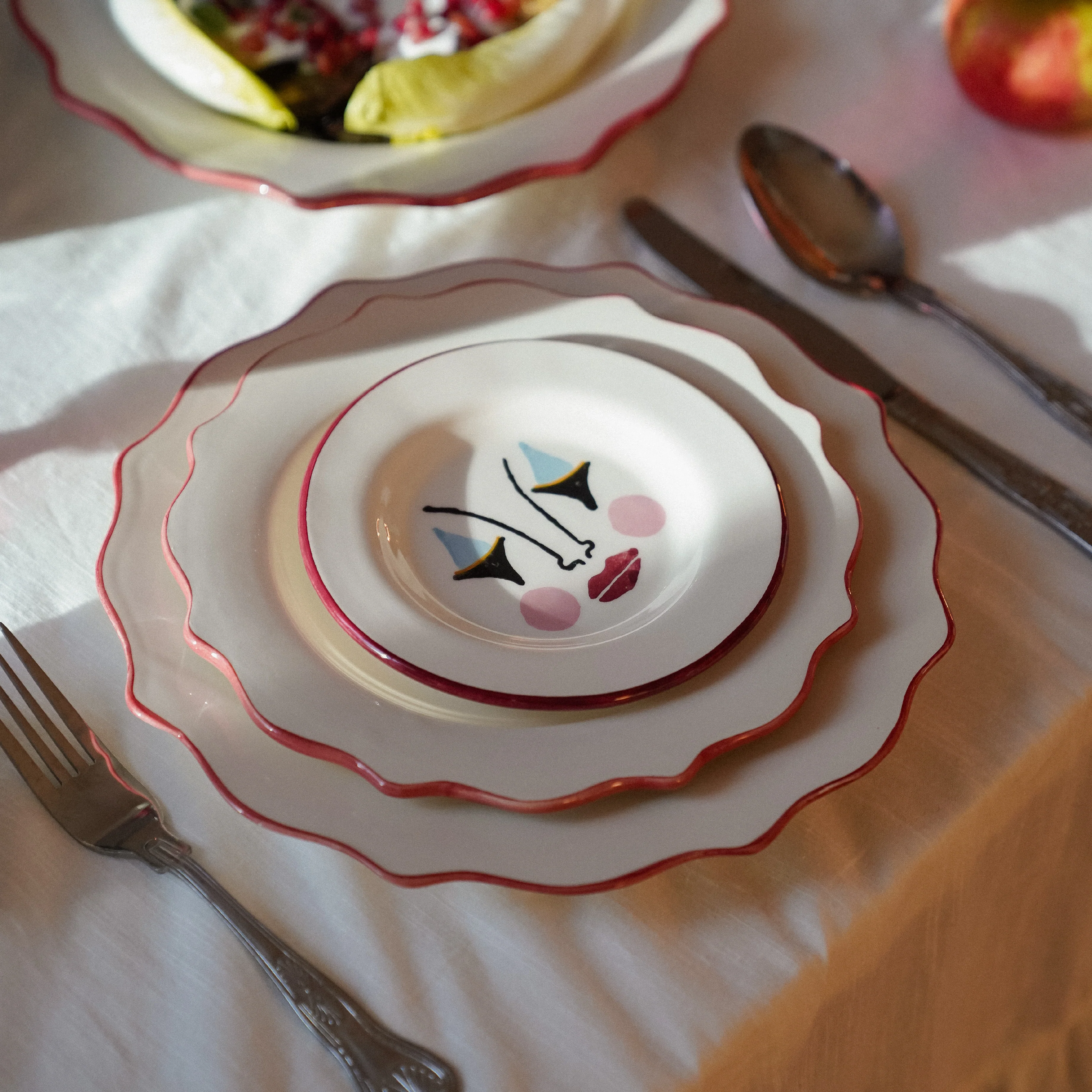 Carmine Scalloped Dinner Plate - Image 3