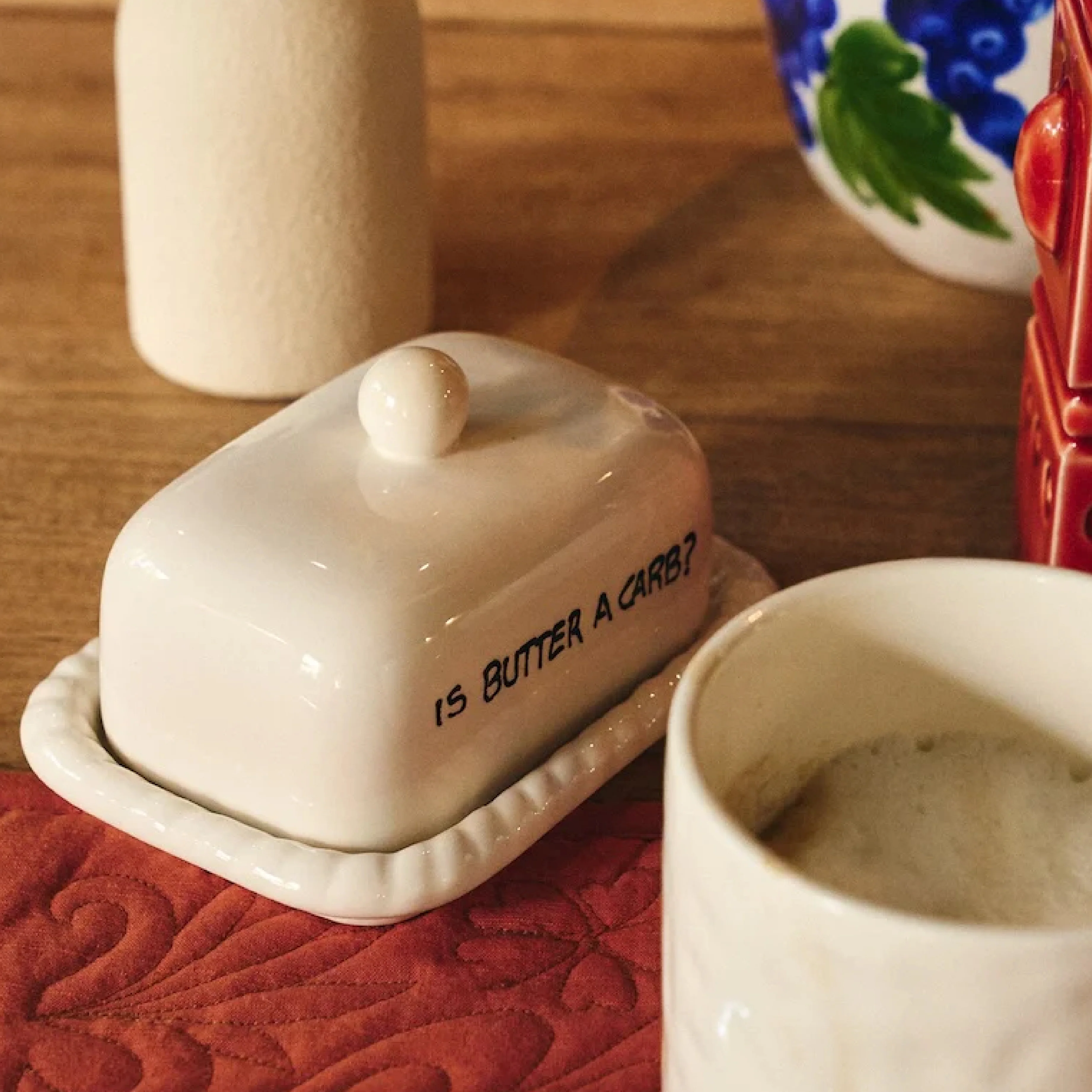 Ceramic 'Is Butter a Carb?' Butter Dish | 15cm - Image 2
