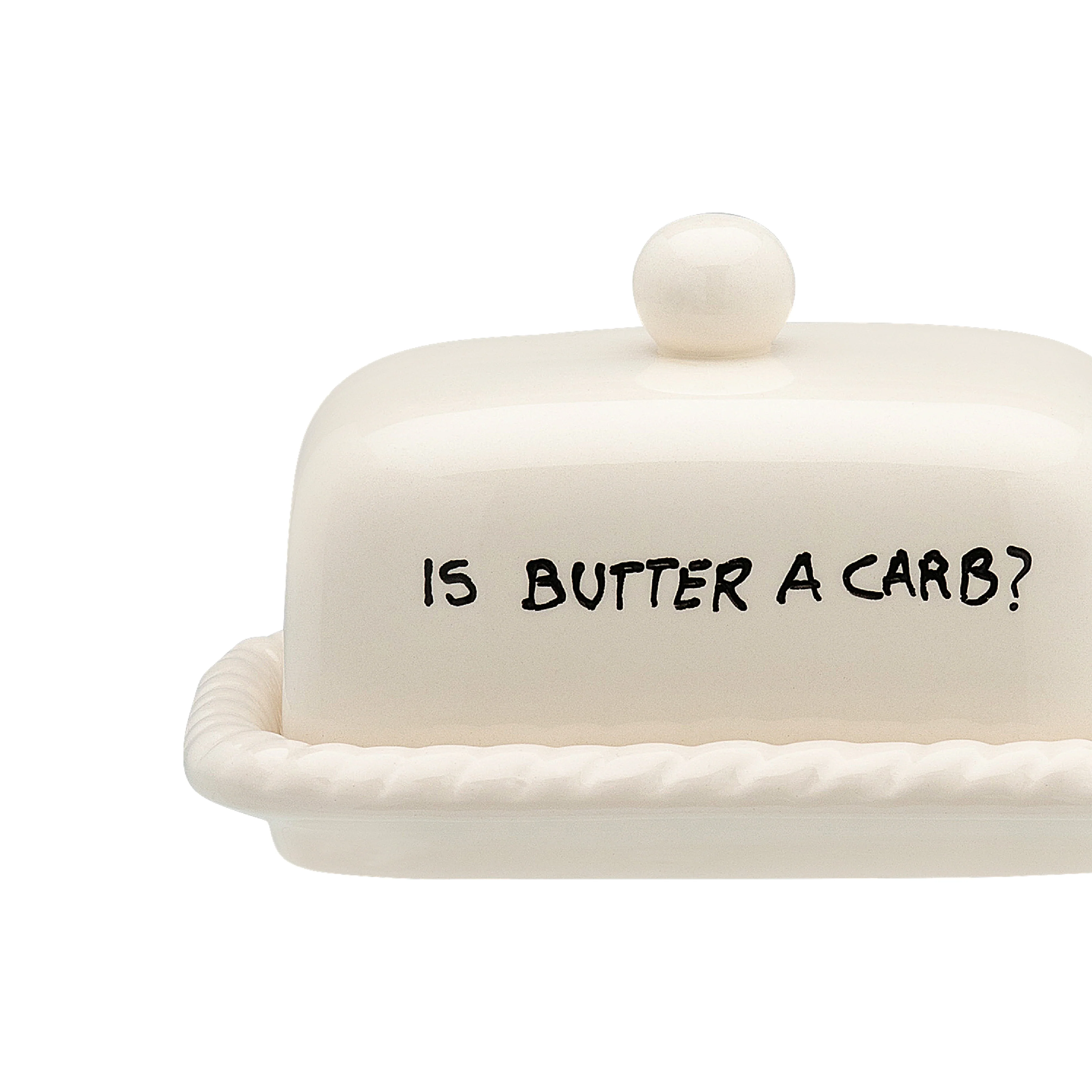 Ceramic 'Is Butter a Carb?' Butter Dish | 15cm - Image 3
