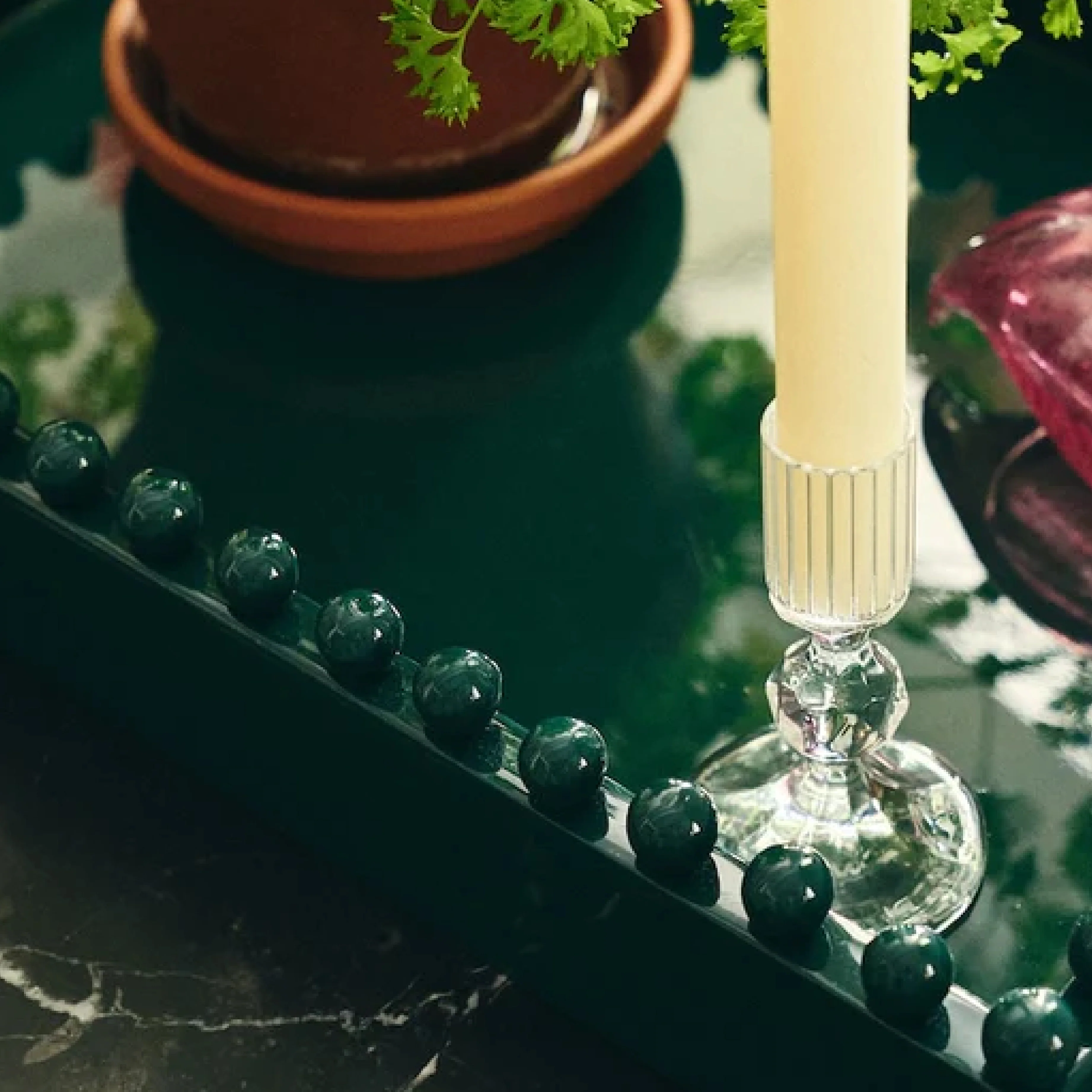 Clear Gemma Candle Holder | 10.5cm - Image 2