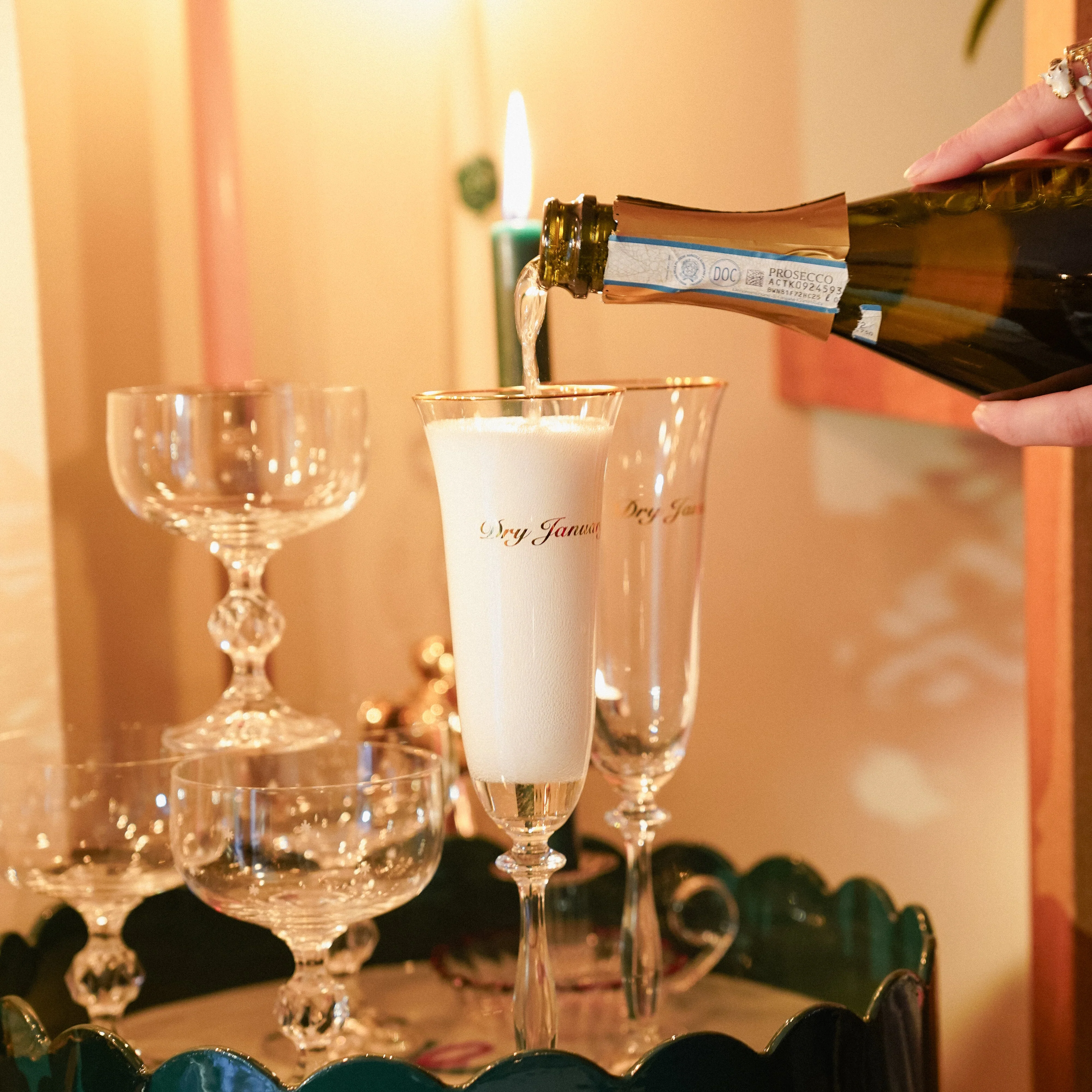'Dry January' Champagne Flutes | Set of 2 - Image 3
