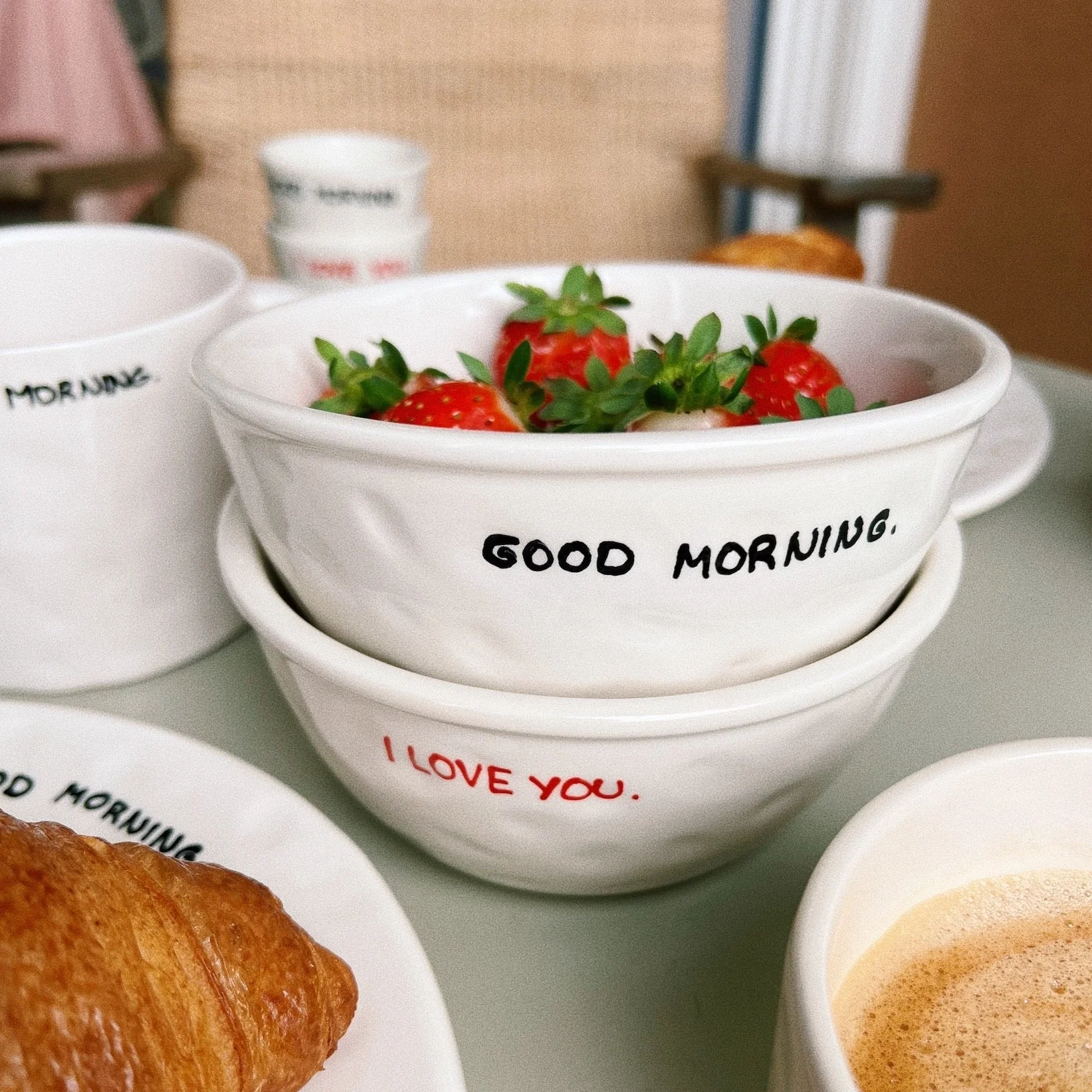 'Good Morning' Ceramic Bowl | White - Image 3