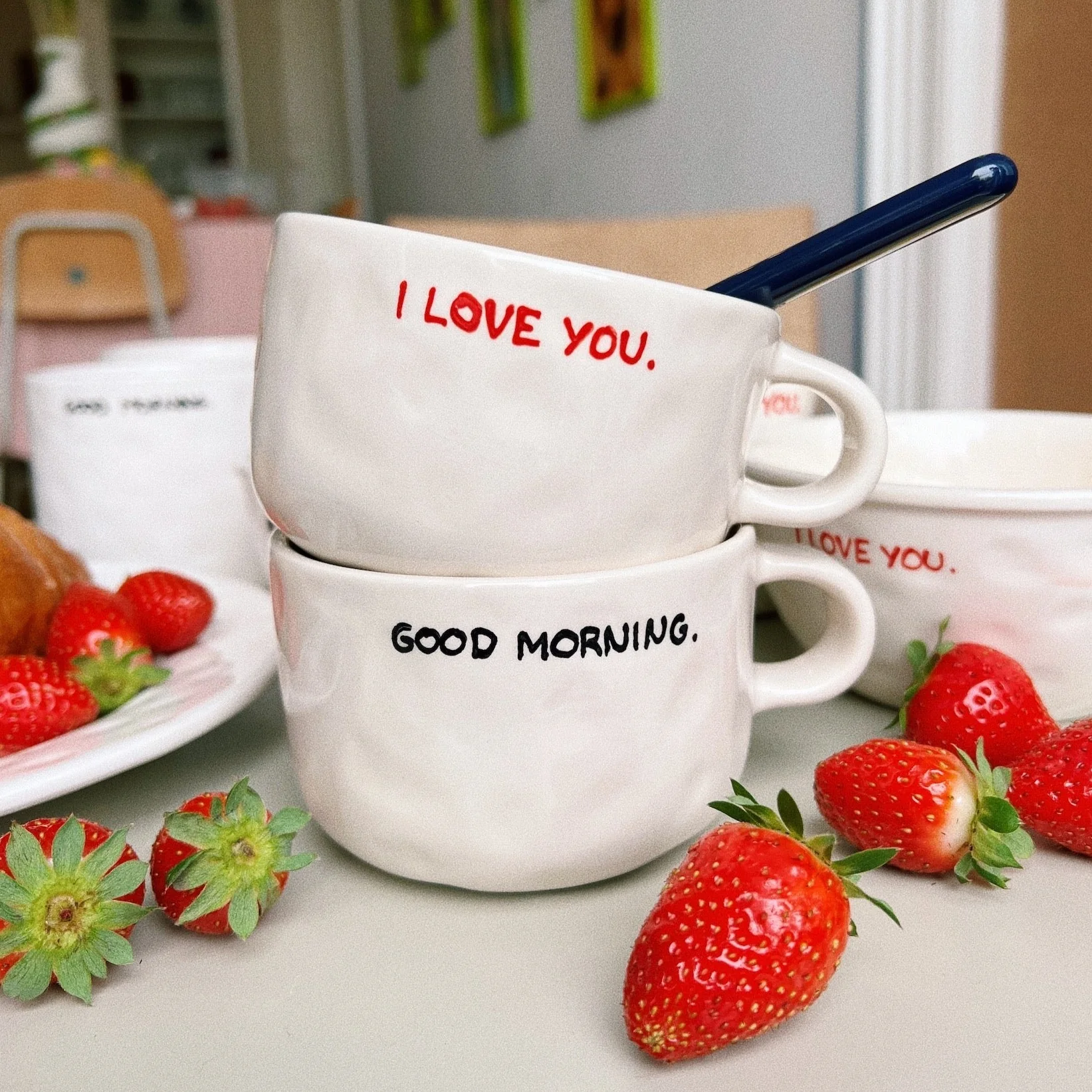 'I Love You' Ceramic Cappuccino Mug | White - Image 3