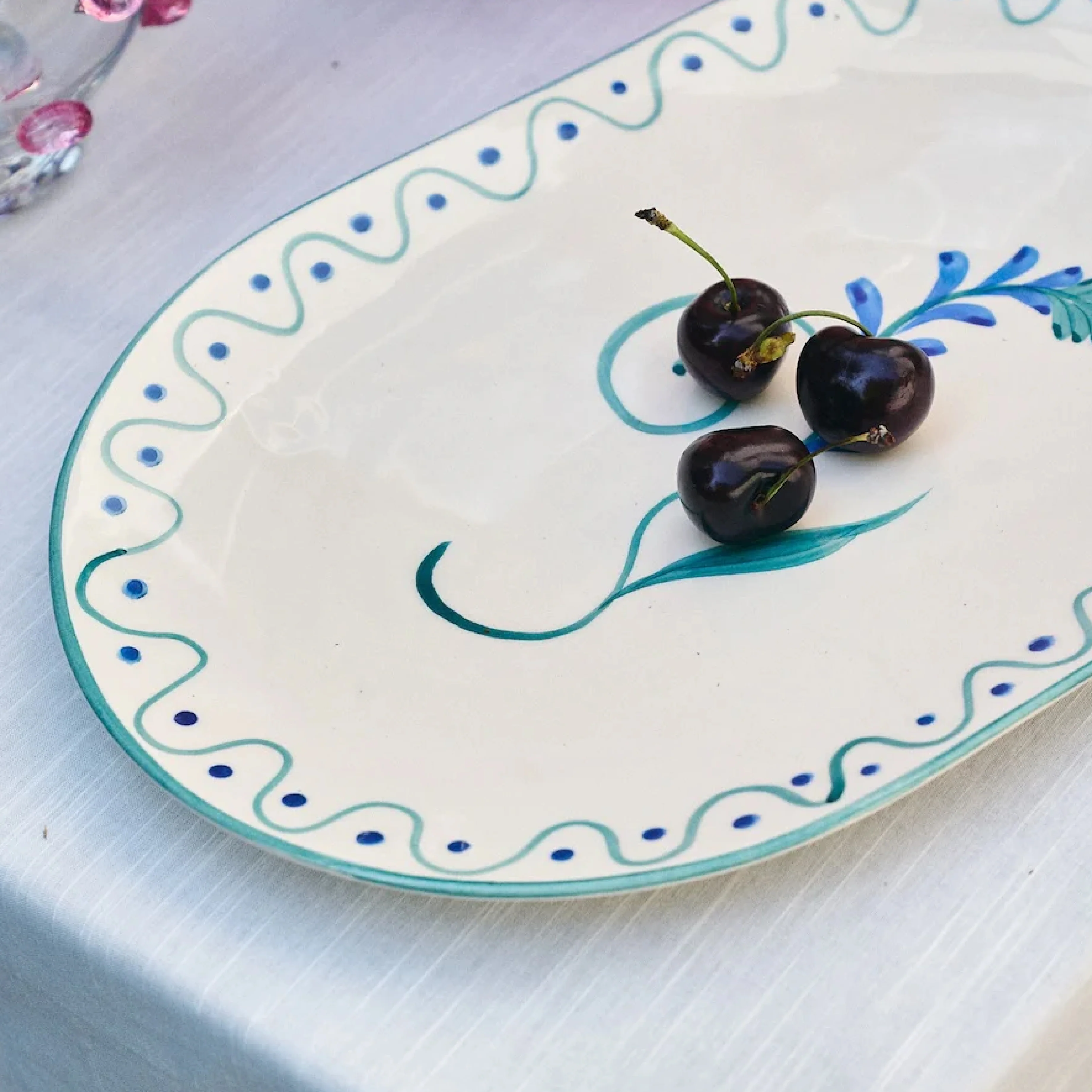 Indigo Flora Serving Platter | 36cm - Image 3