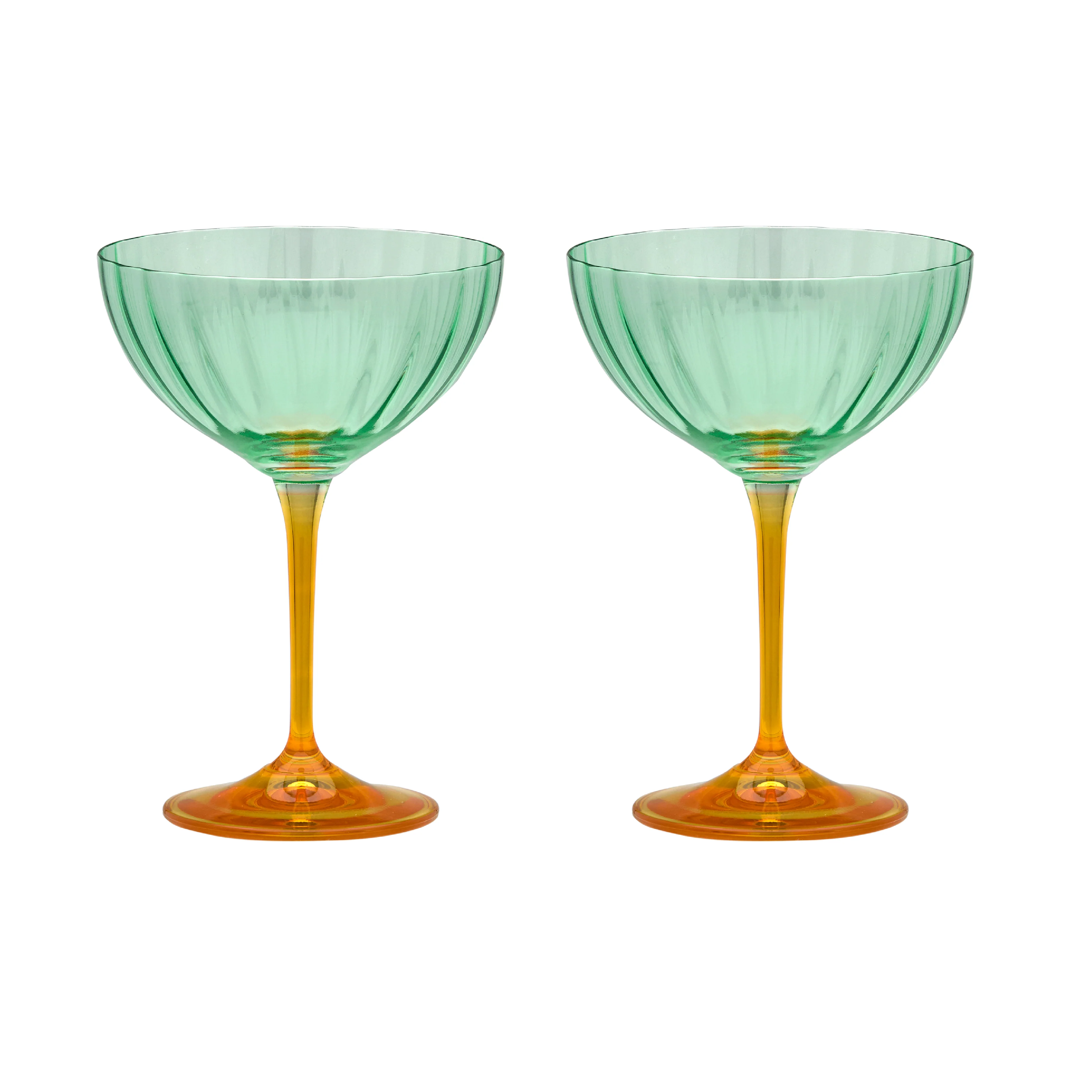 Jazzy Arancia Optic Champagne Glasses | 16cm | Set of 2