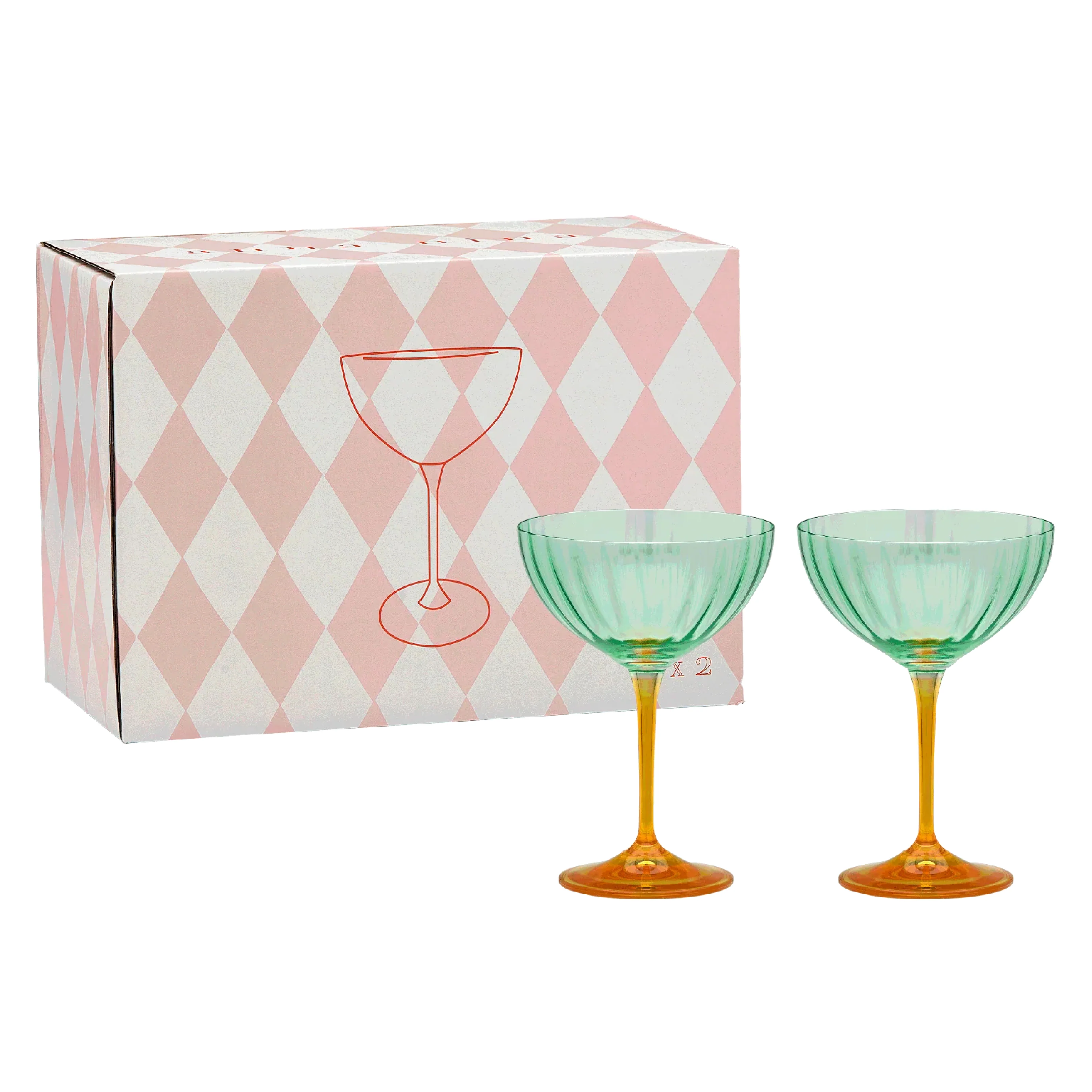 Jazzy Arancia Optic Champagne Glasses | 16cm | Set of 2 - Image 3