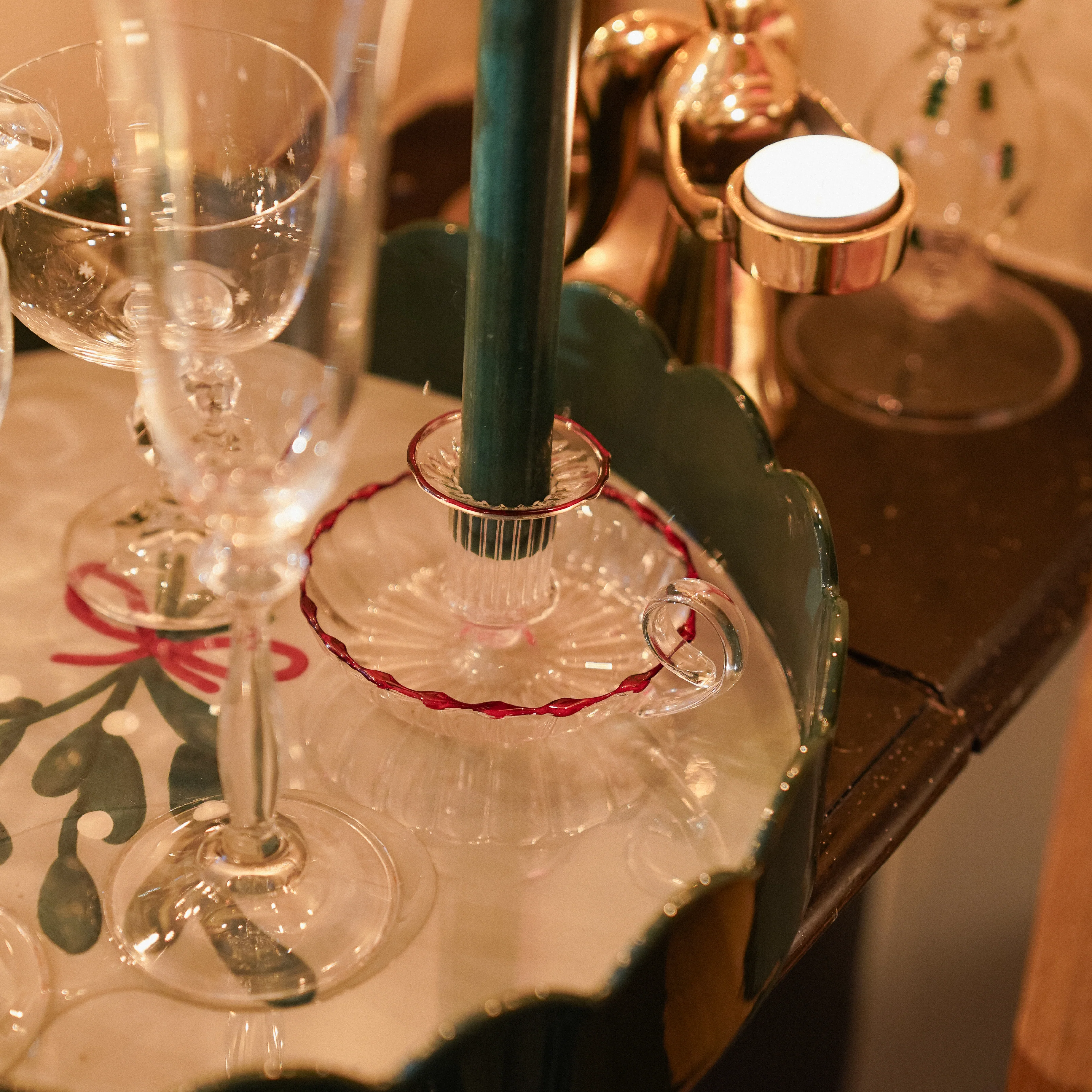 Last Christmas Maroon Candle Holder - Image 2