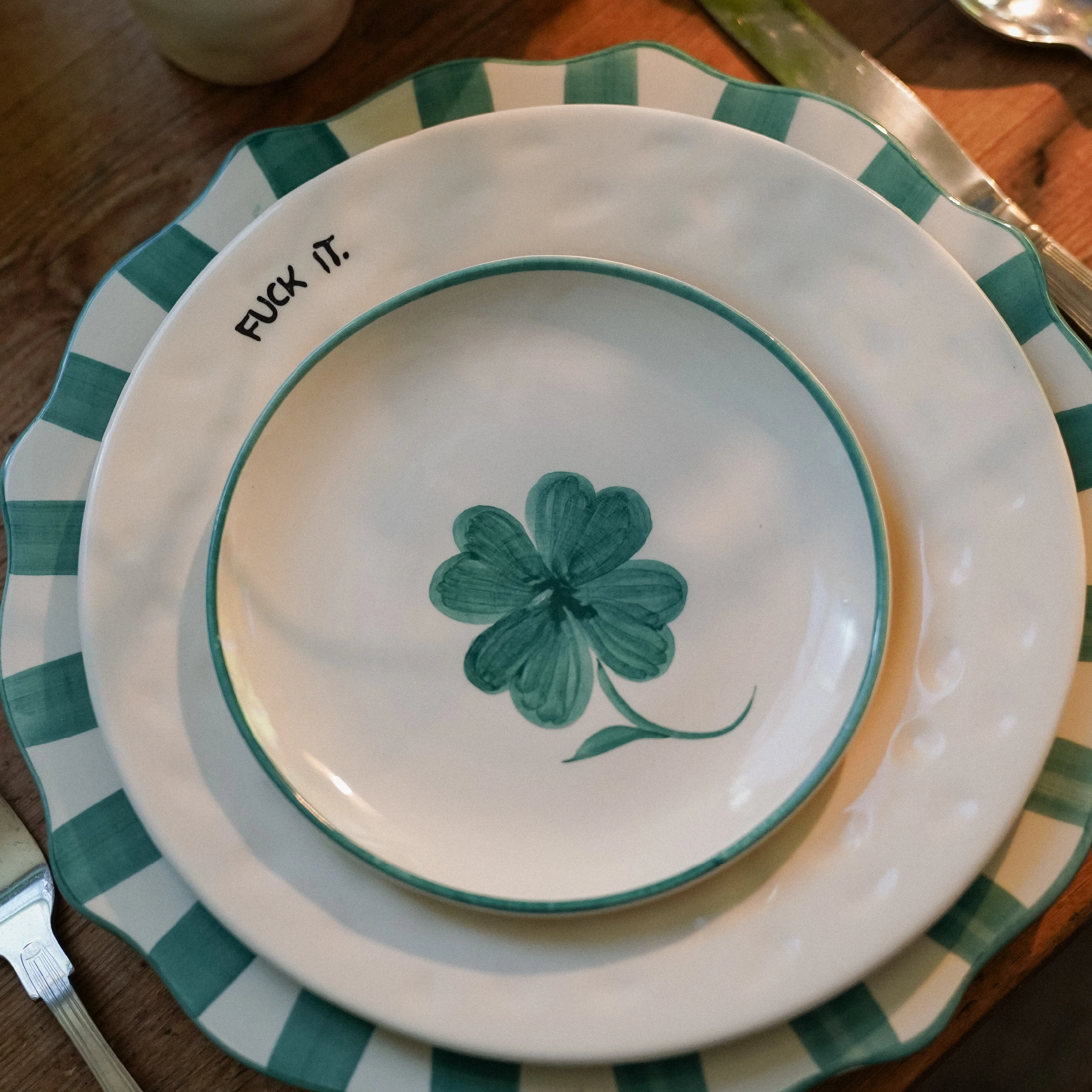 Scalloped Ceramic Breakfast Plate | Pine - Image 2