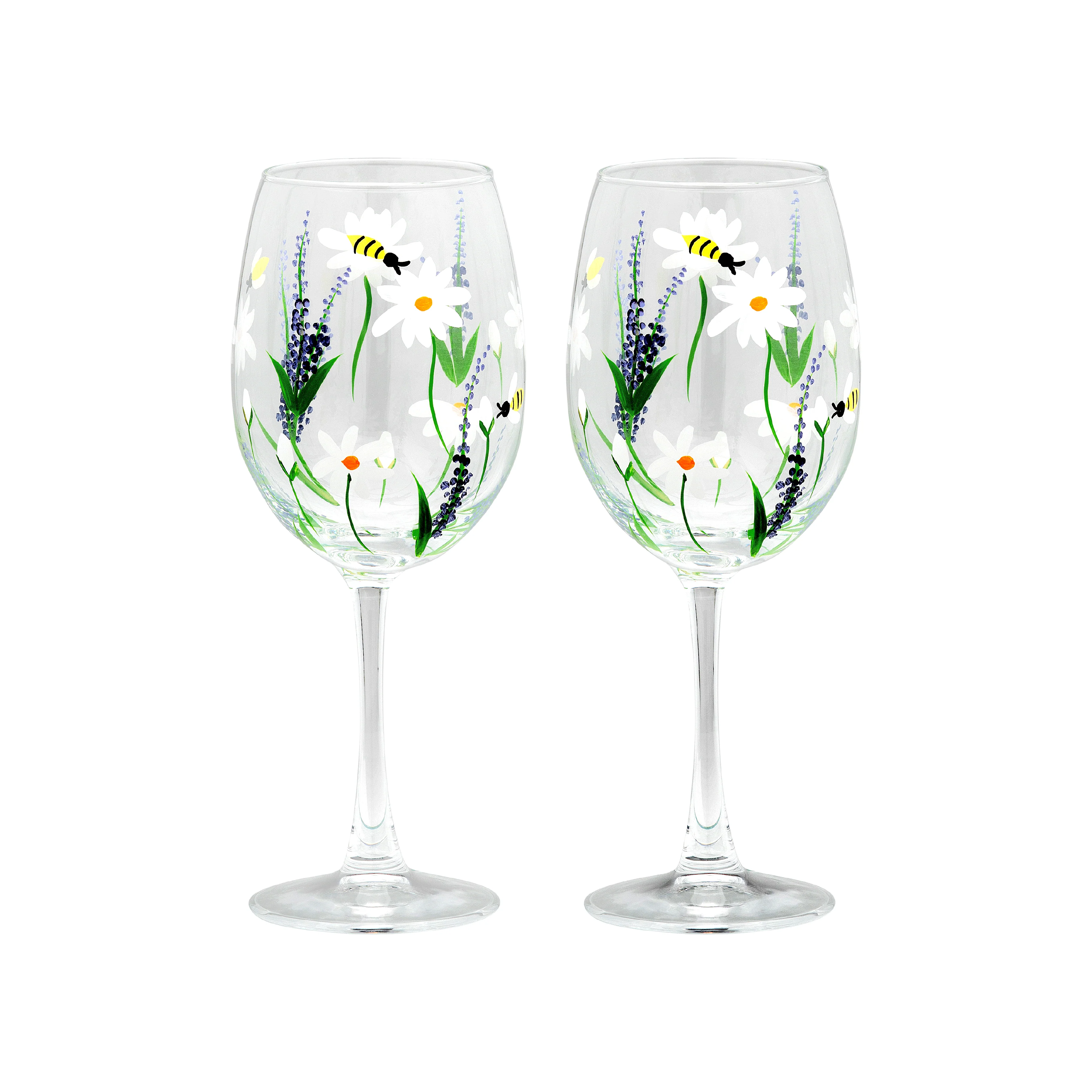 Springtime Toast Wine Glasses | 22.5cm | Set of 2