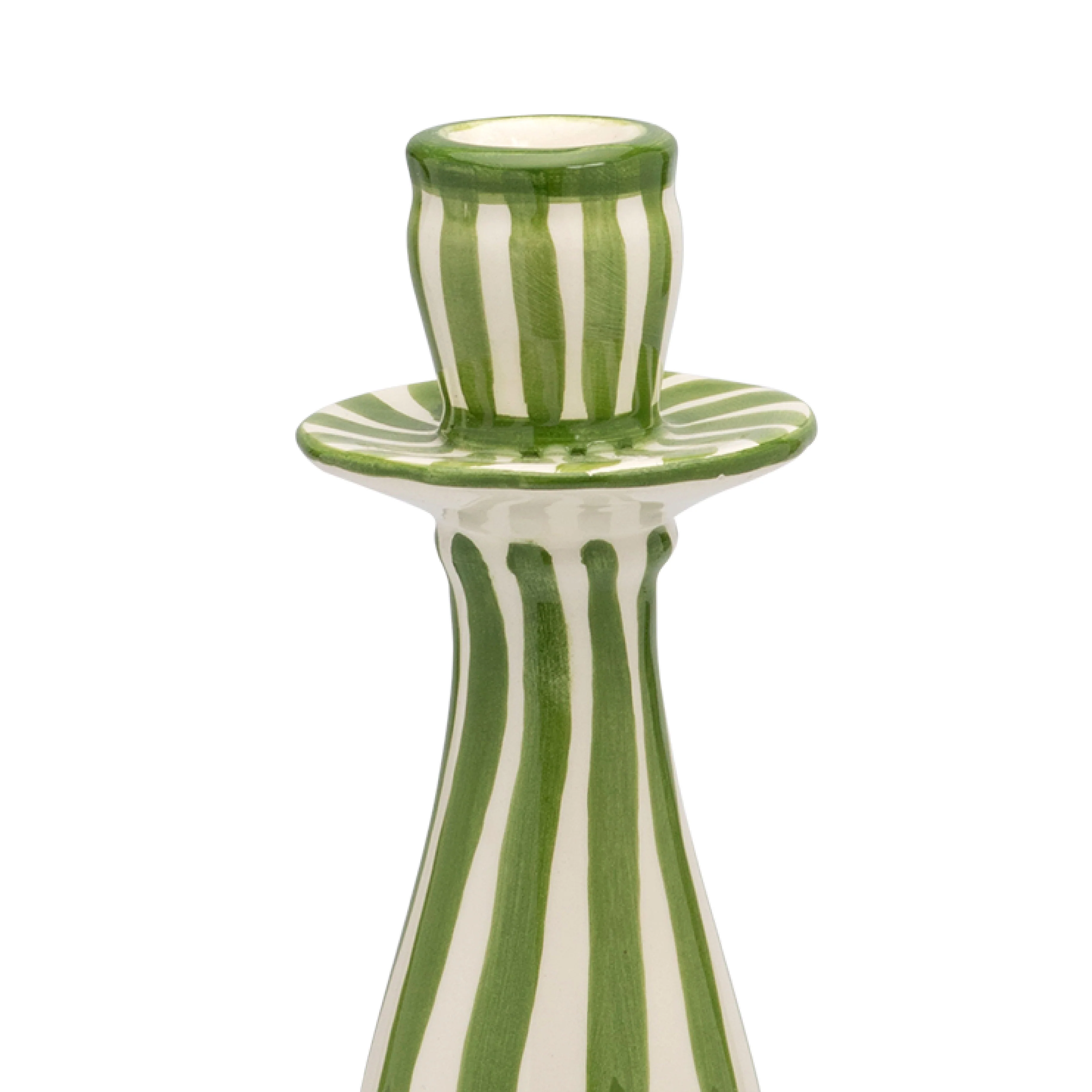Unity Stripe Candle Holder | Green & White - Image 3