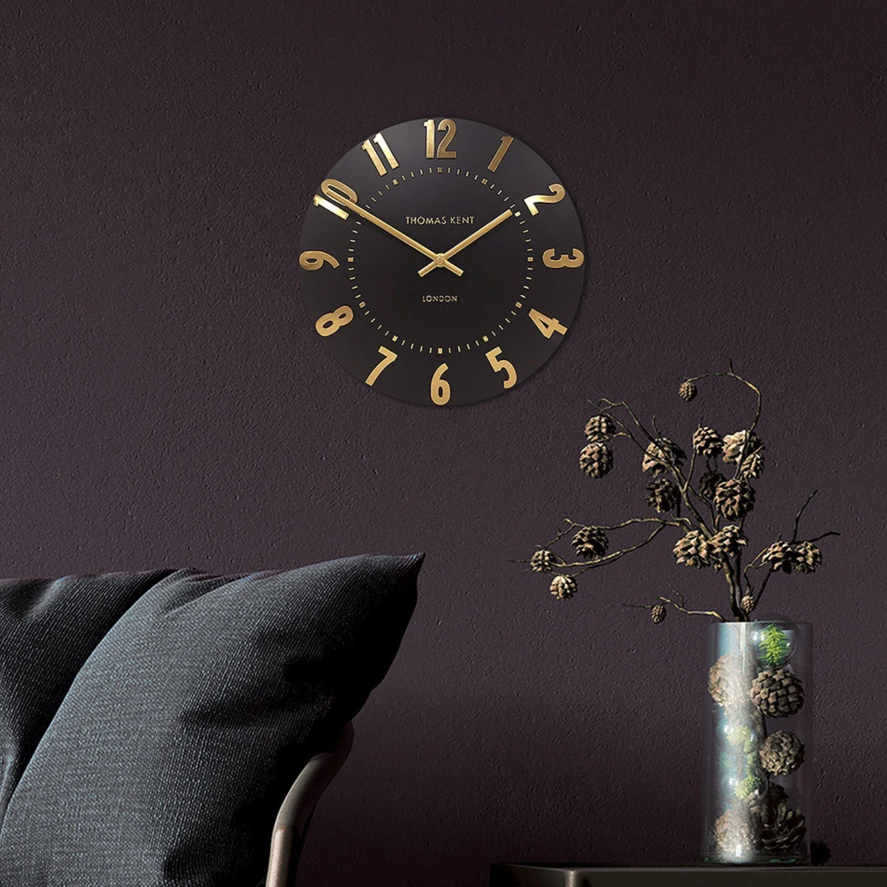 Mulberry Wall Clock | Onyx | 12" - Image 2