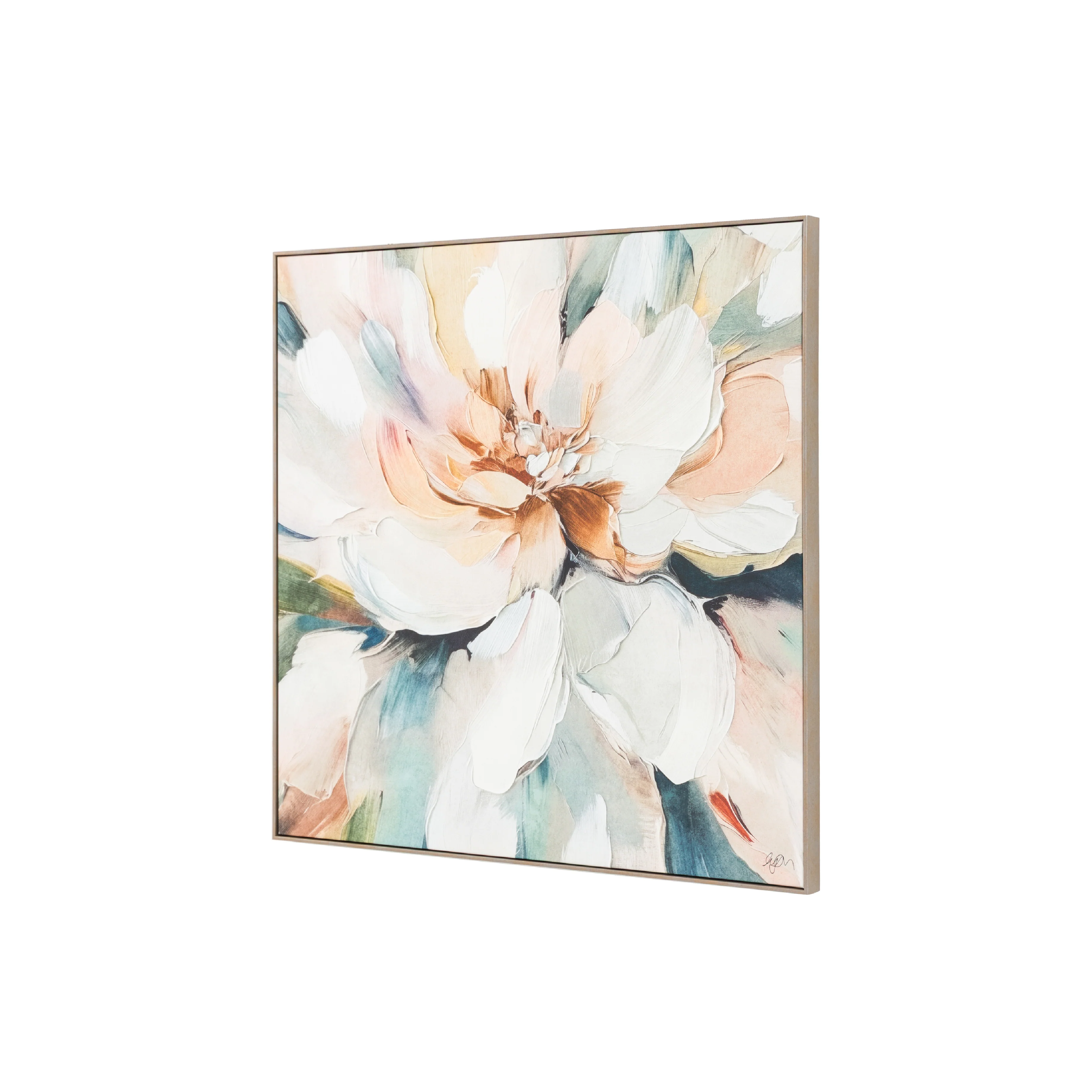 'Petal Poetry' Framed Canvas | Natalie Taylor | 80x80cm - Image 3