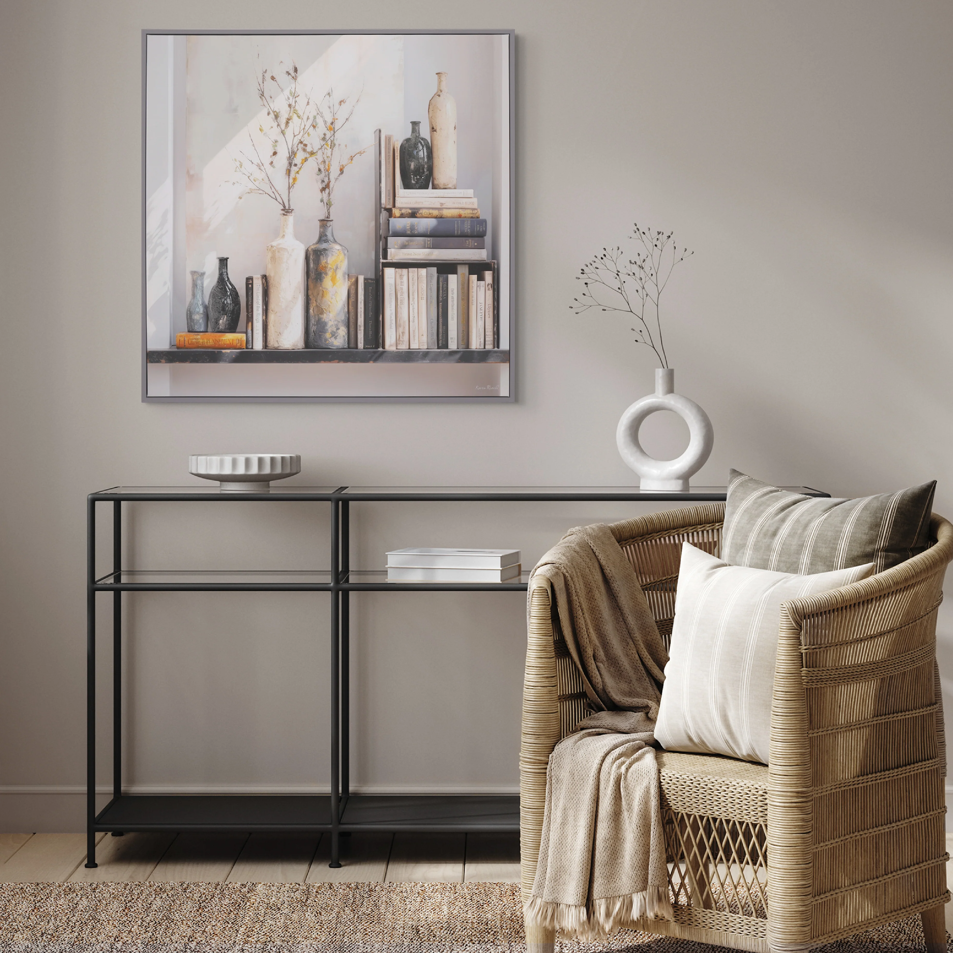 'The Classics' Framed Canvas | Karen Reavill | 80x80cm - Image 2