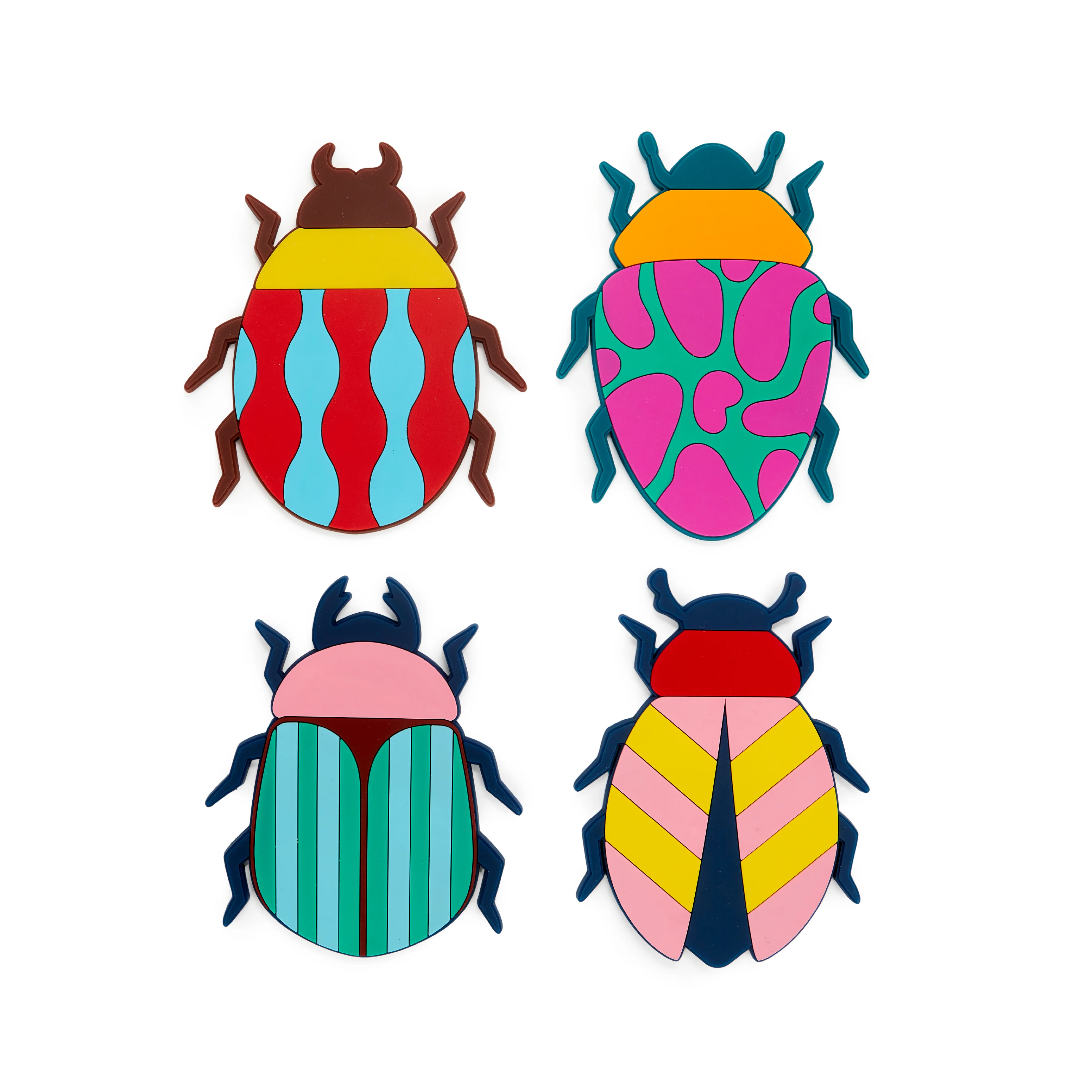 Beetle-Shaped Coasters | Set of 4