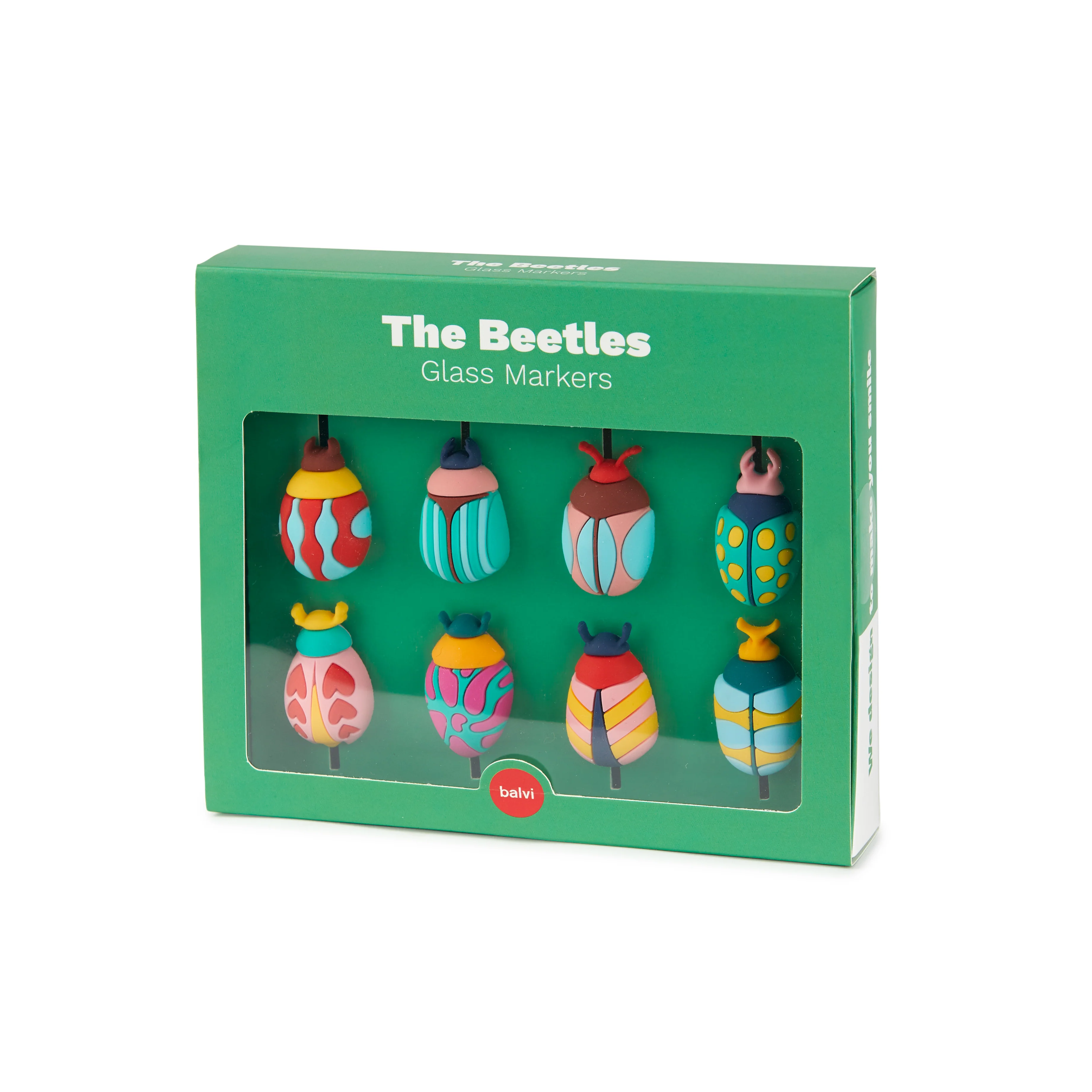 Beetle-Shaped Glass Markers | Set of 8
