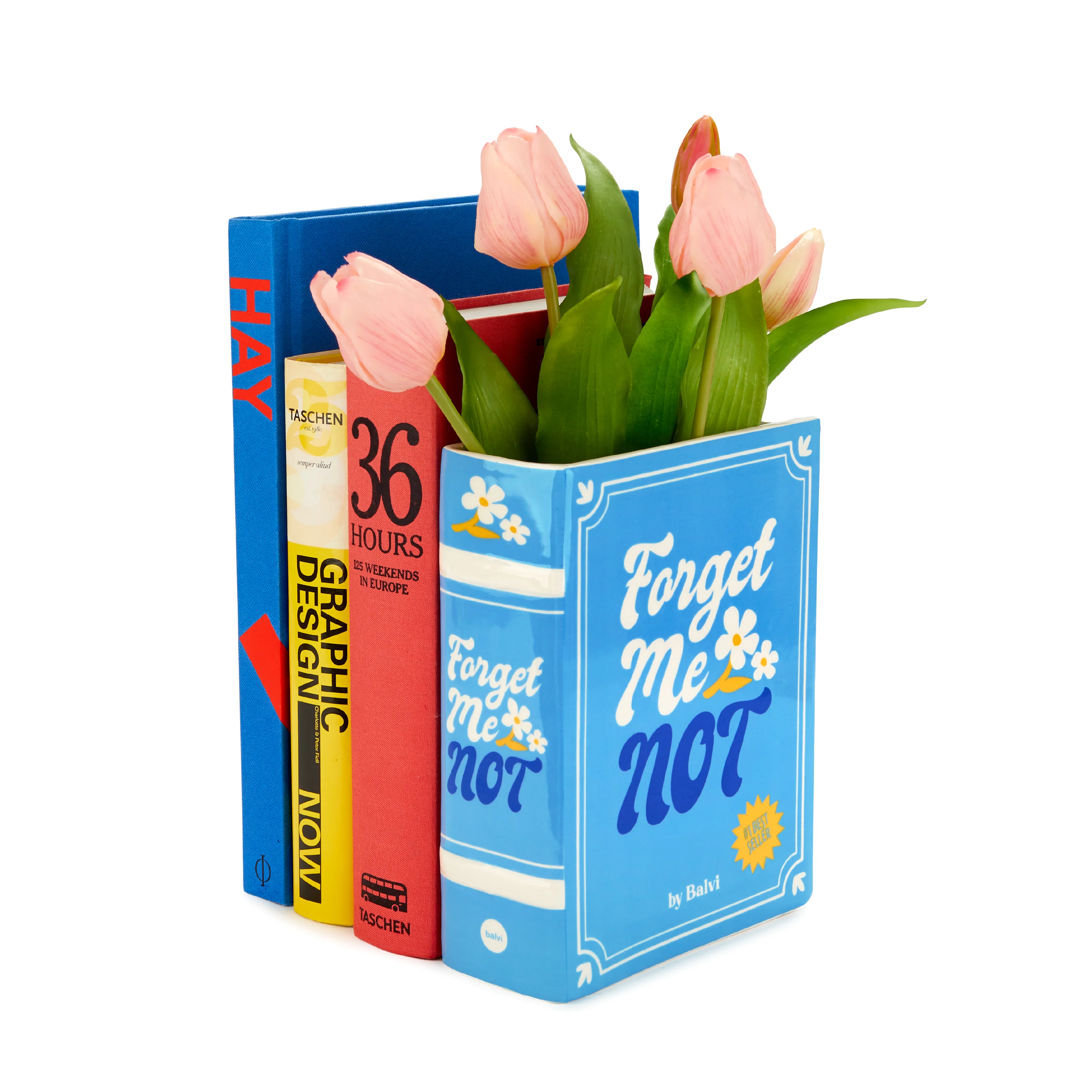 Book-Shaped Vase | 'Forget Me Not' | Blue