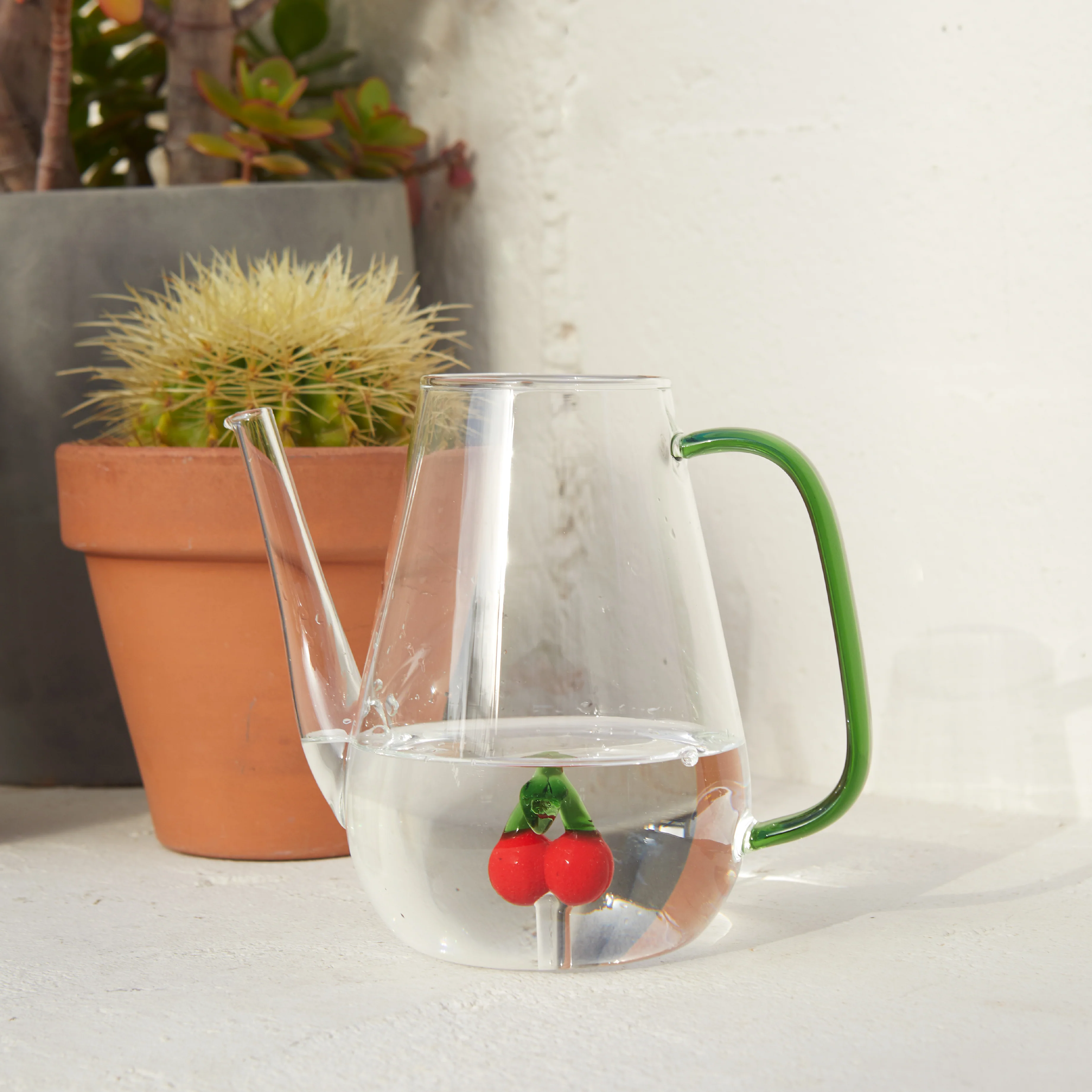 Botanical Cherry Glass Watering Can | 1L - Image 4