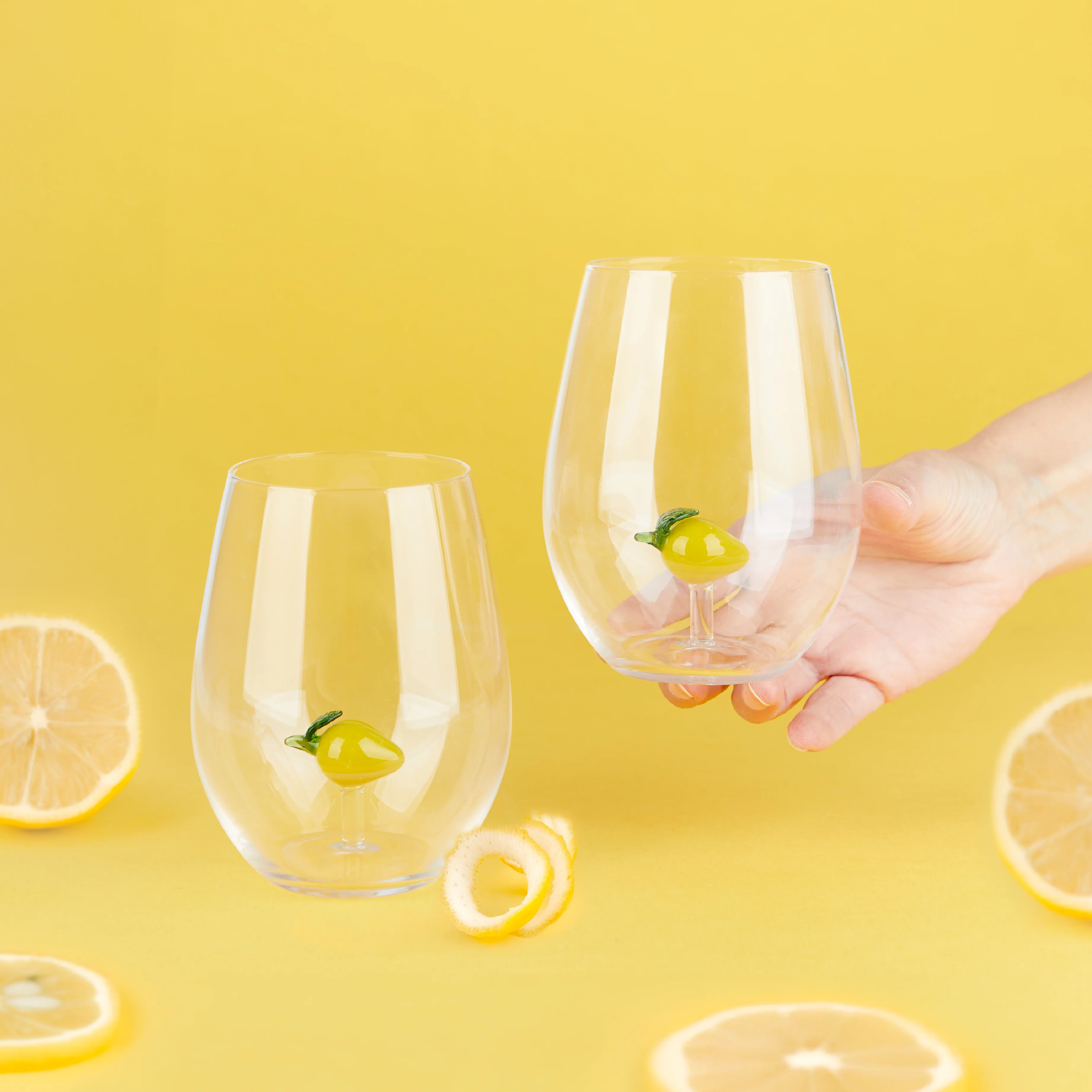 Botanical Lemon Glasses | Set of 2 - Image 2