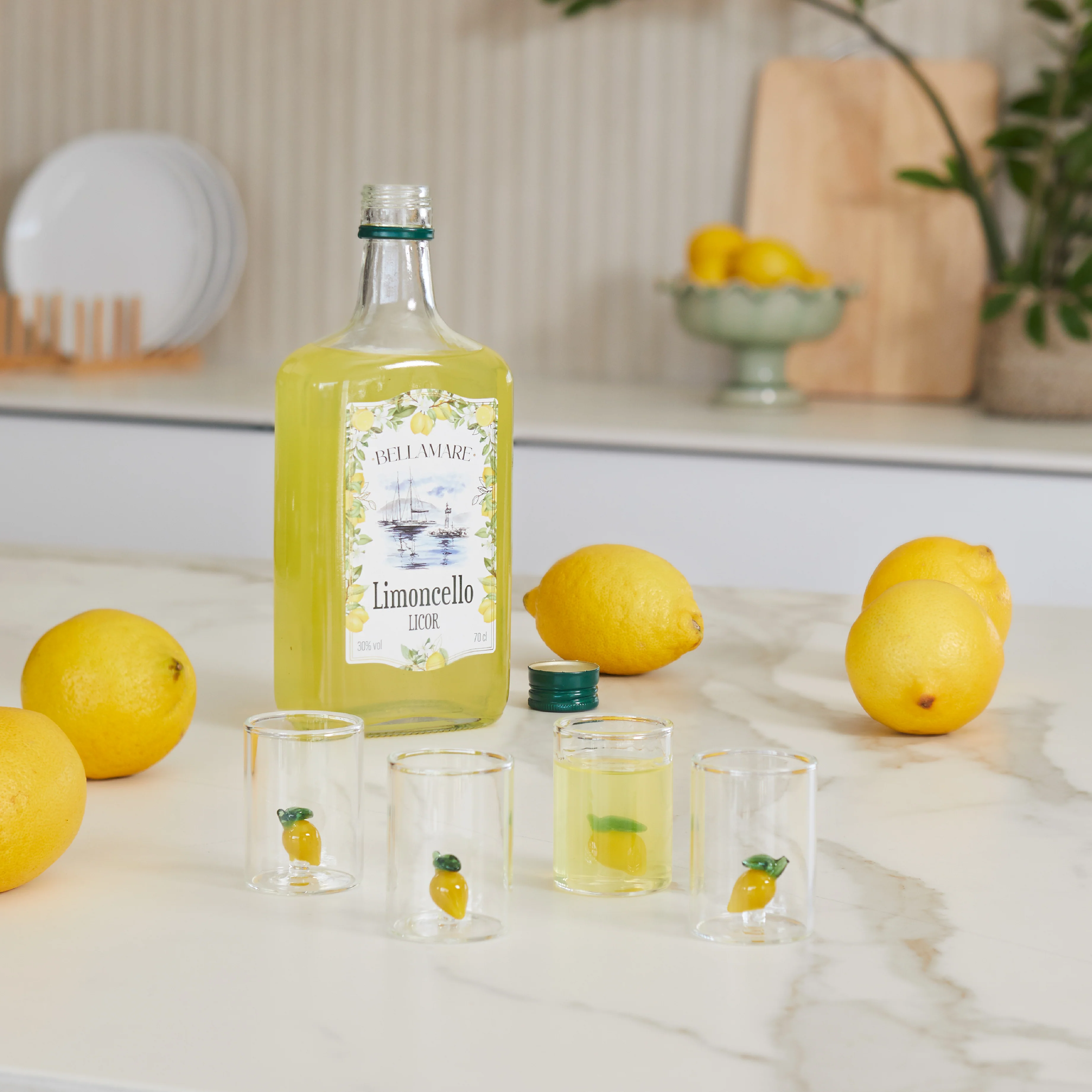 Botanical Lemon Shot Glasses | Set of 4 - Image 2
