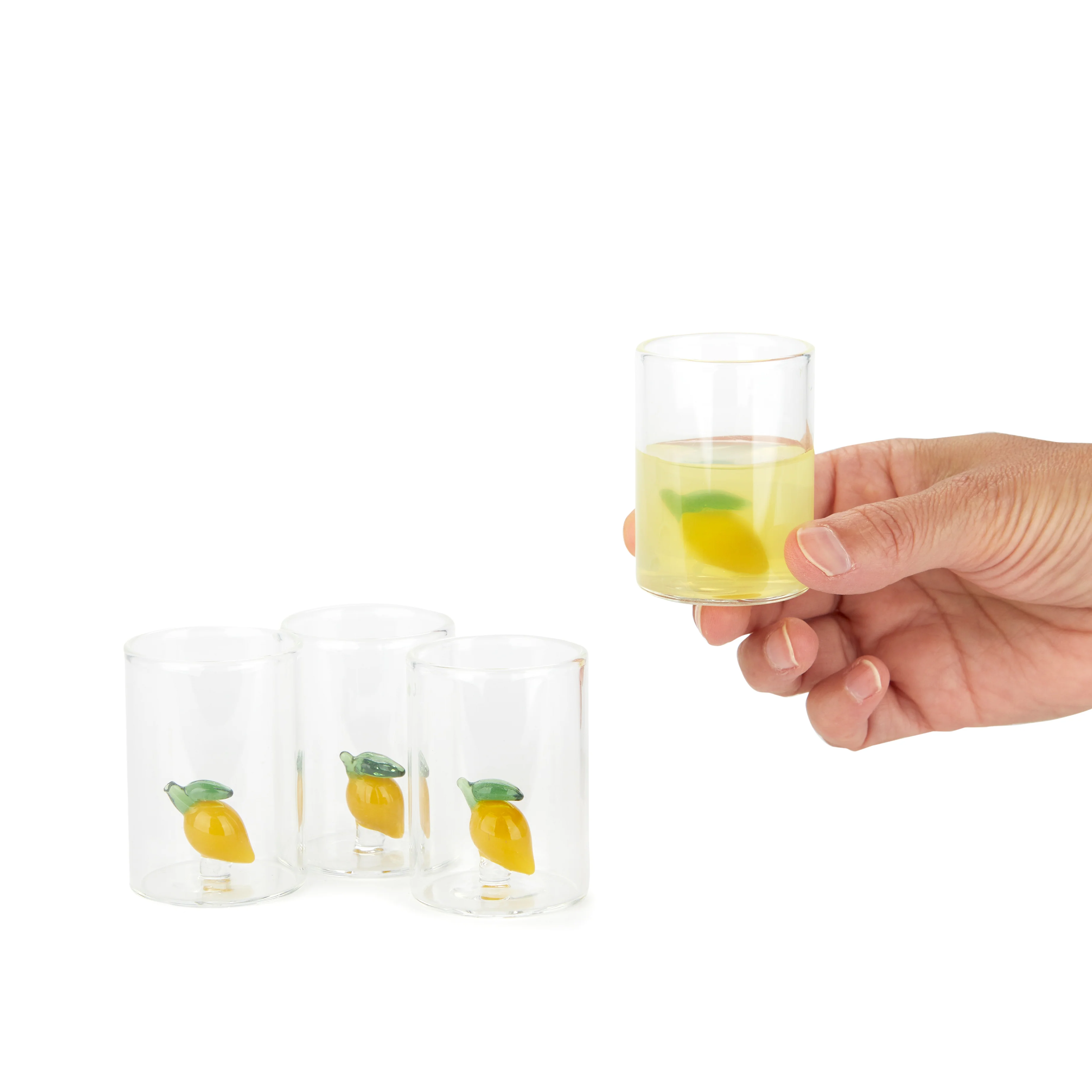 Botanical Lemon Shot Glasses | Set of 4 - Image 3