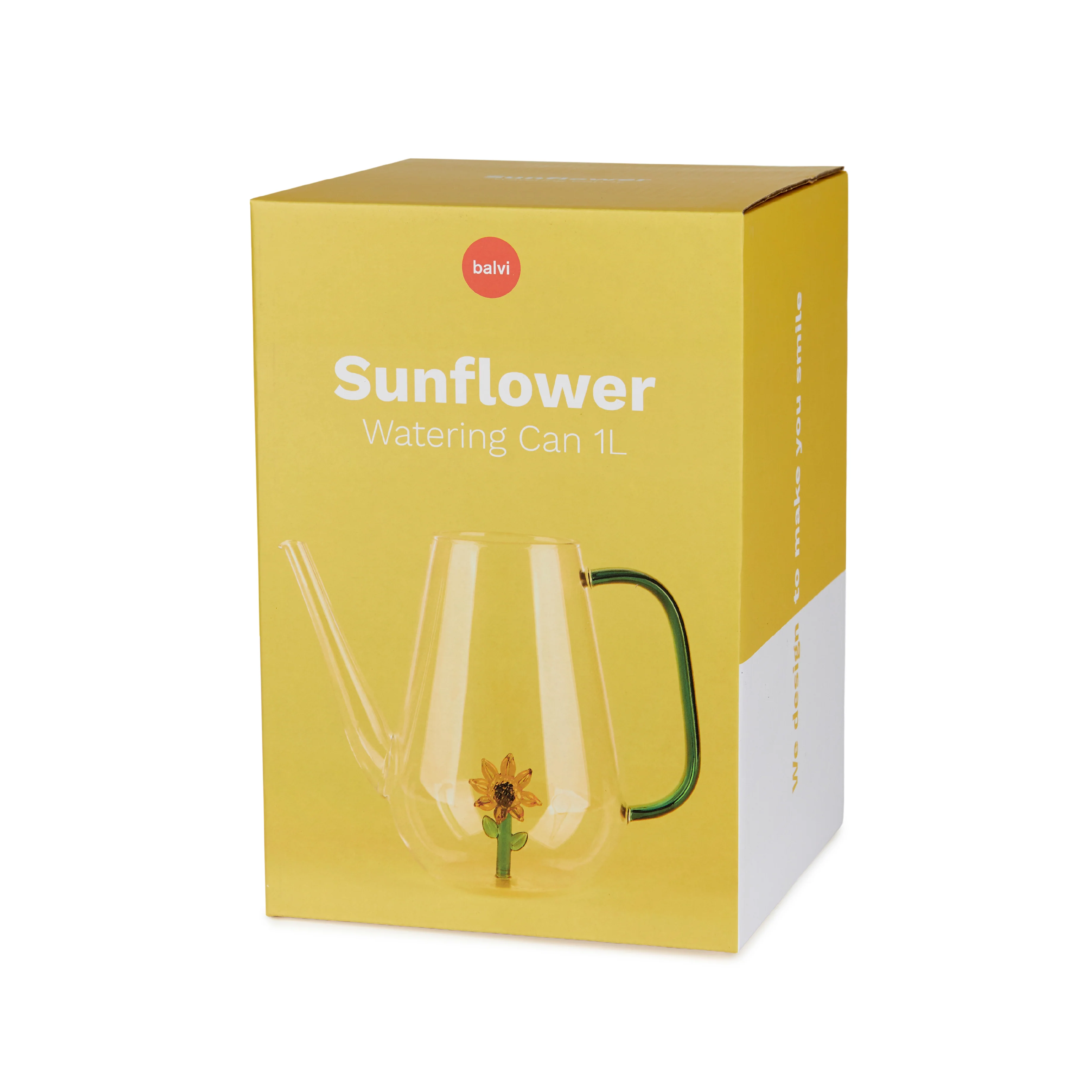 Botanical Sunflower Glass Watering Can | 1L - Image 5