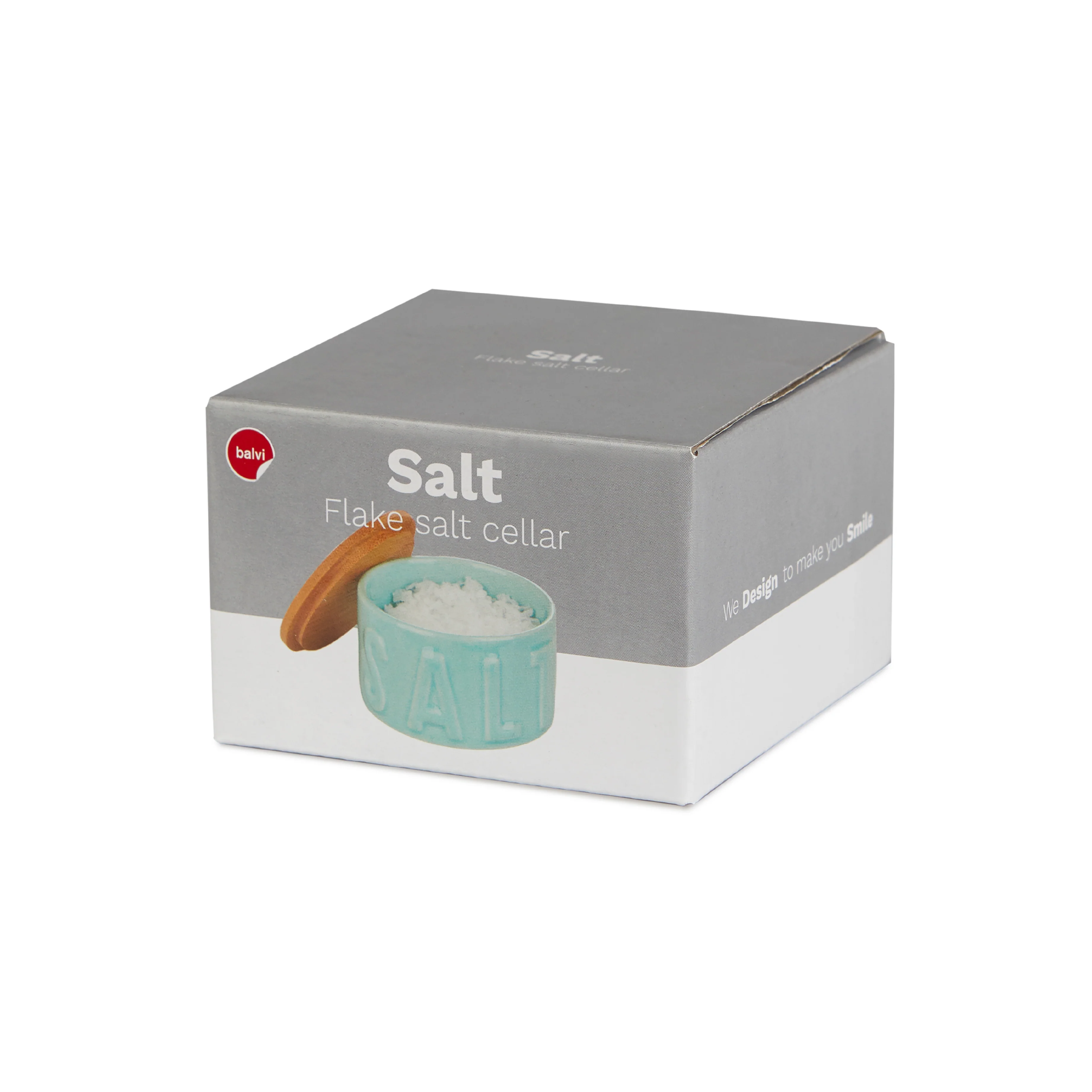 Ceramic Salt Cellar with Bamboo Lid | Turquoise - Image 5
