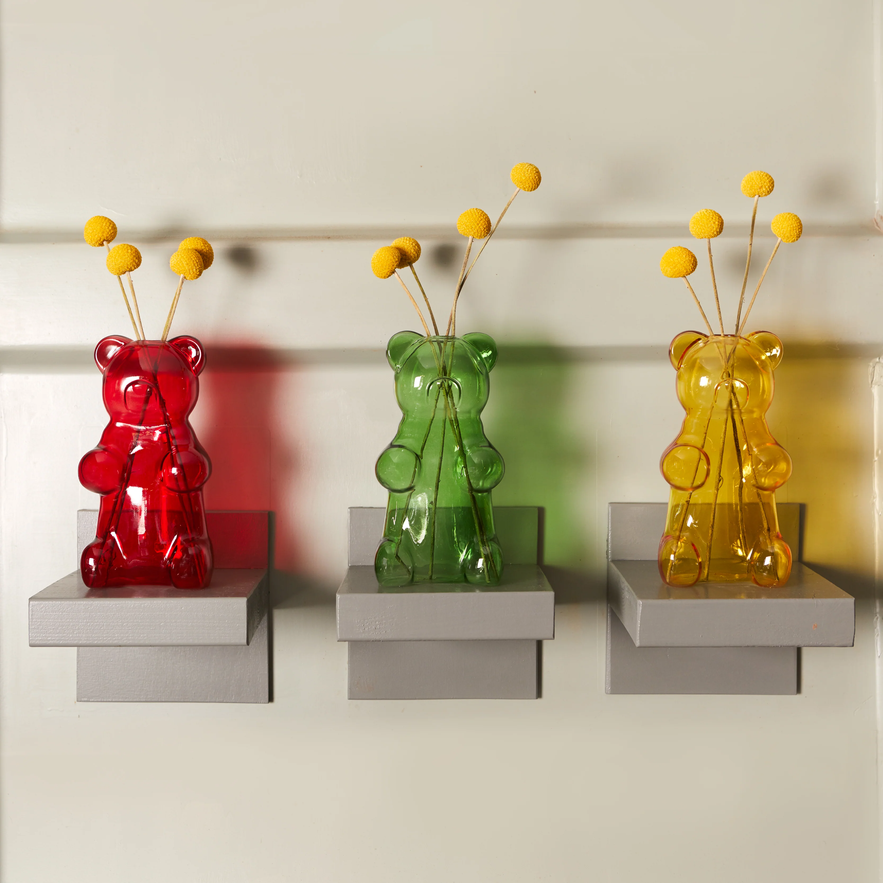 Glass Gummy Bear Vase | Green - Image 4