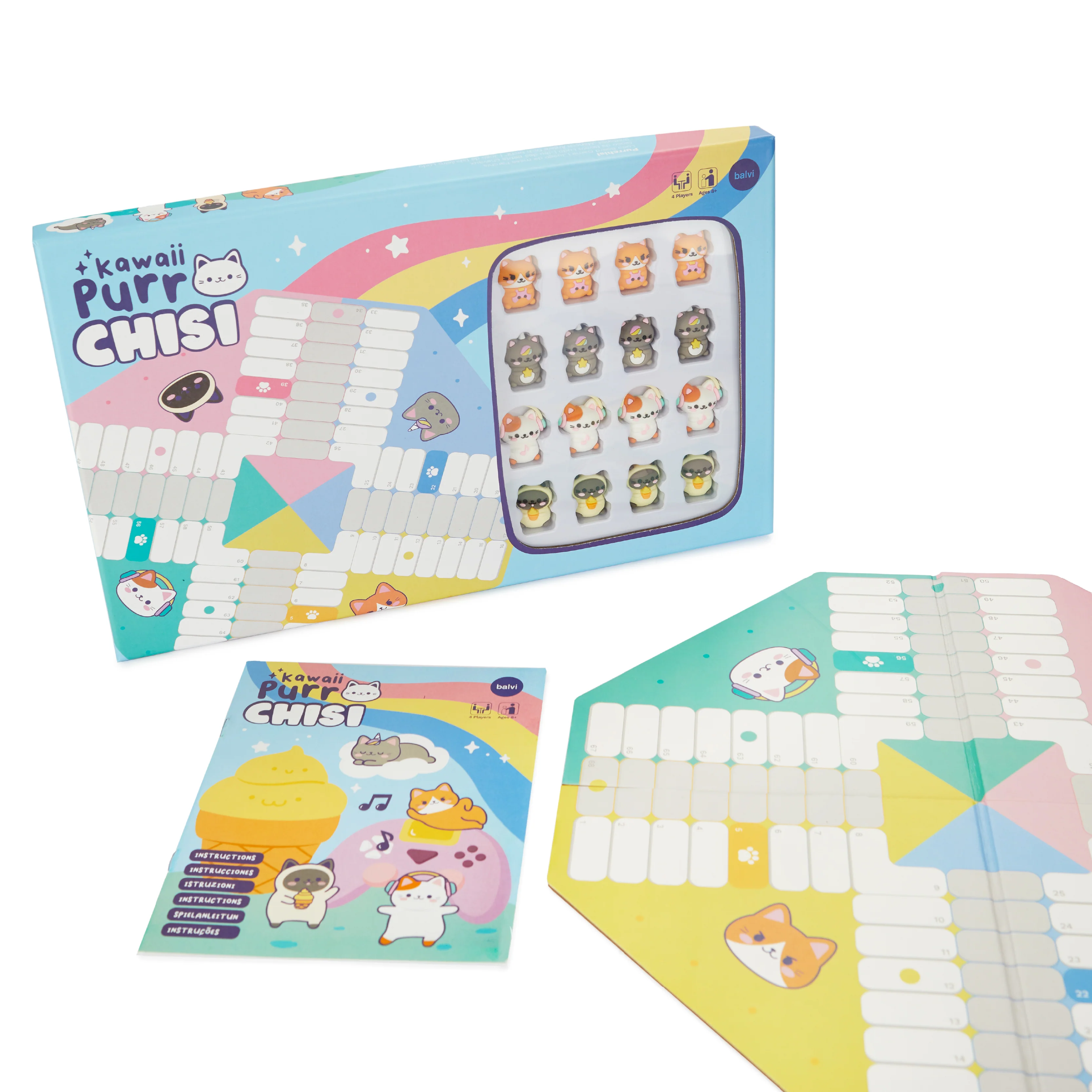 Kawaii Purrchisi Cat-Inspired Ludo Board Game - Image 5