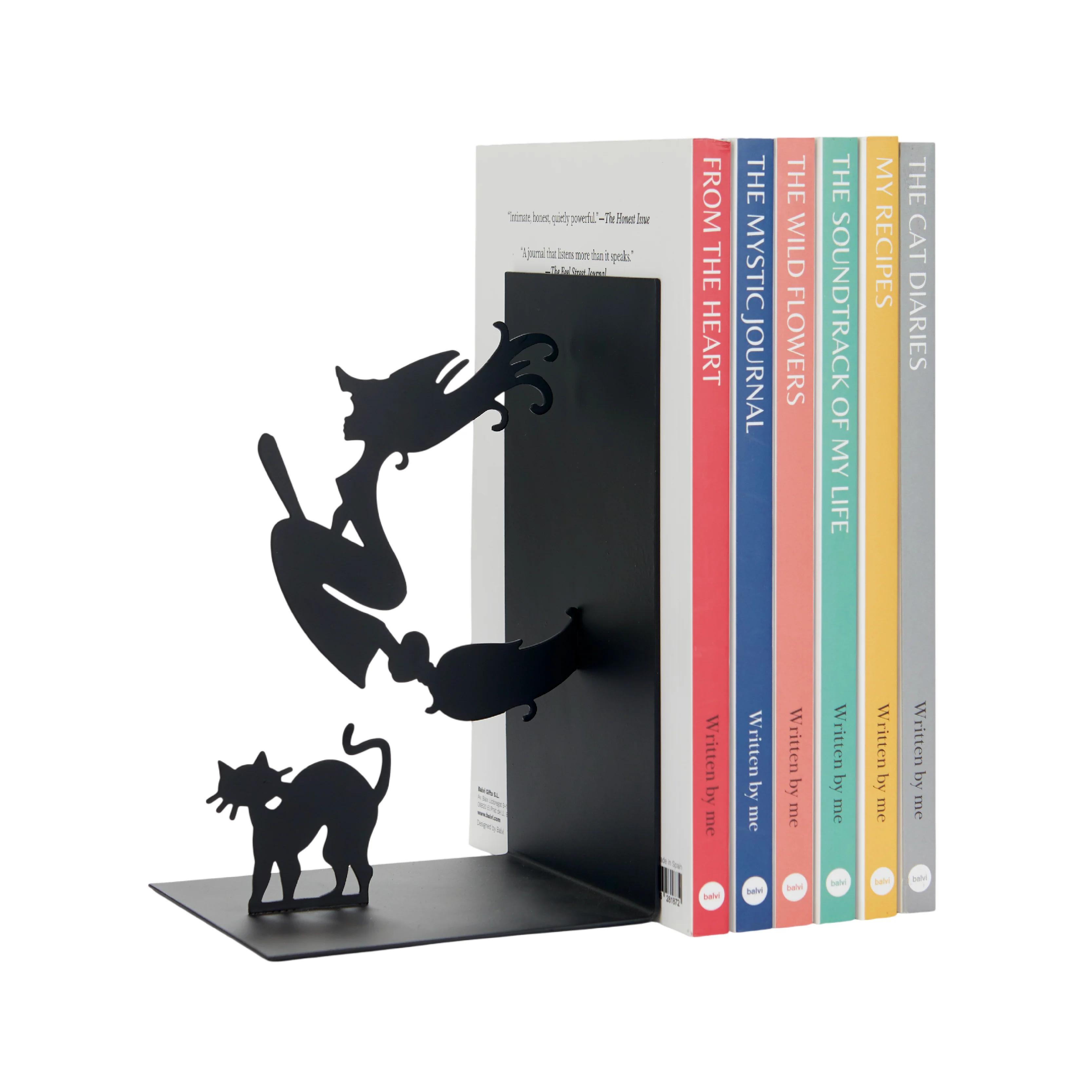 Metal Bookend | Flying Witch & Familiar Cat