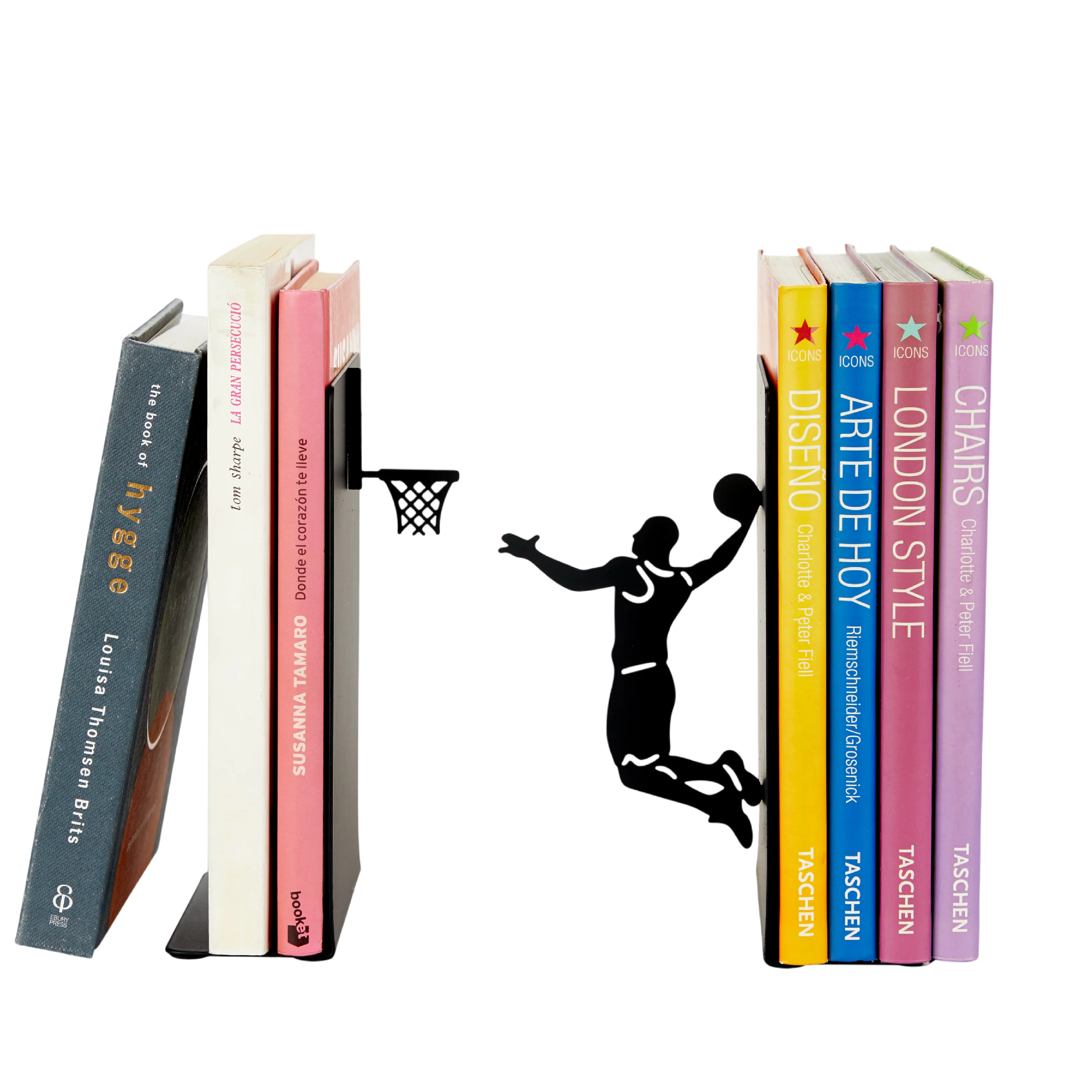 Metal Bookends | Basketball Slam Dunk | Set of 2