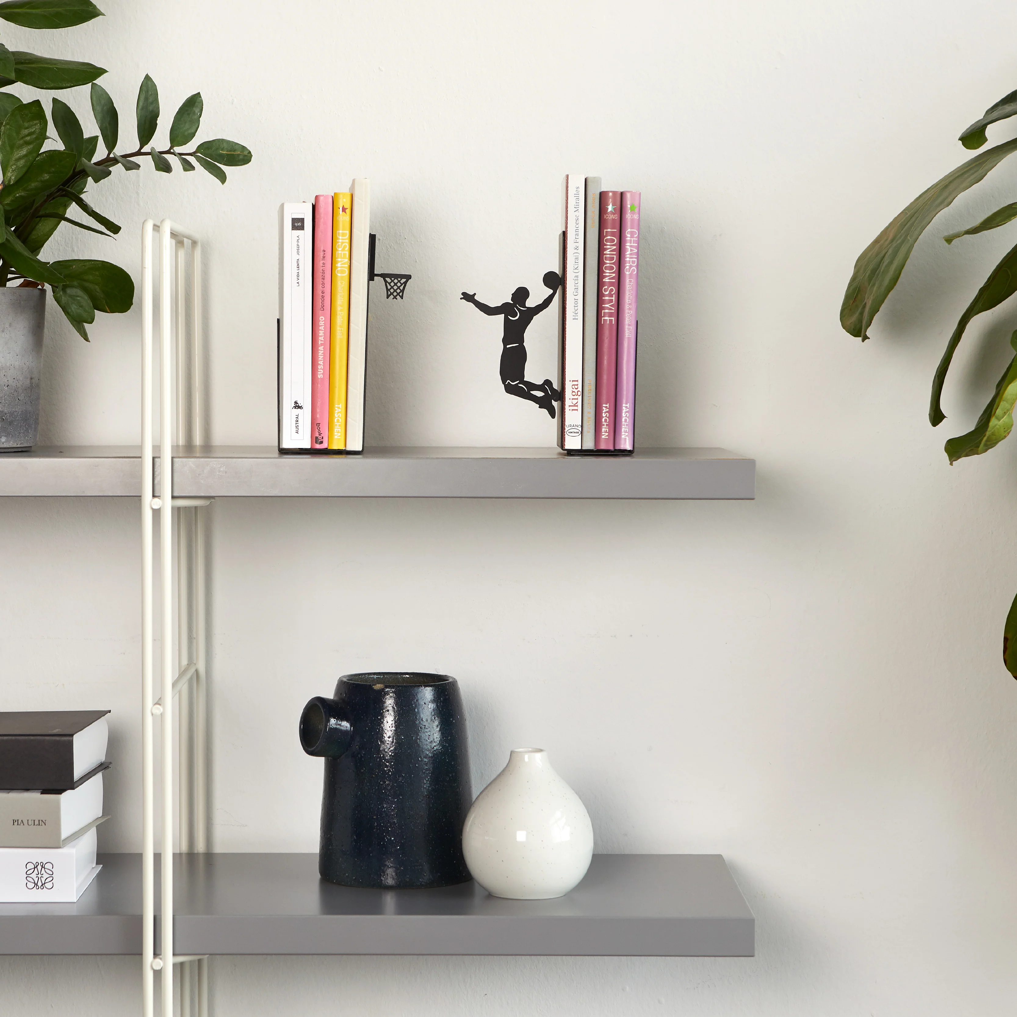 Metal Bookends | Basketball Slam Dunk | Set of 2 - Image 2