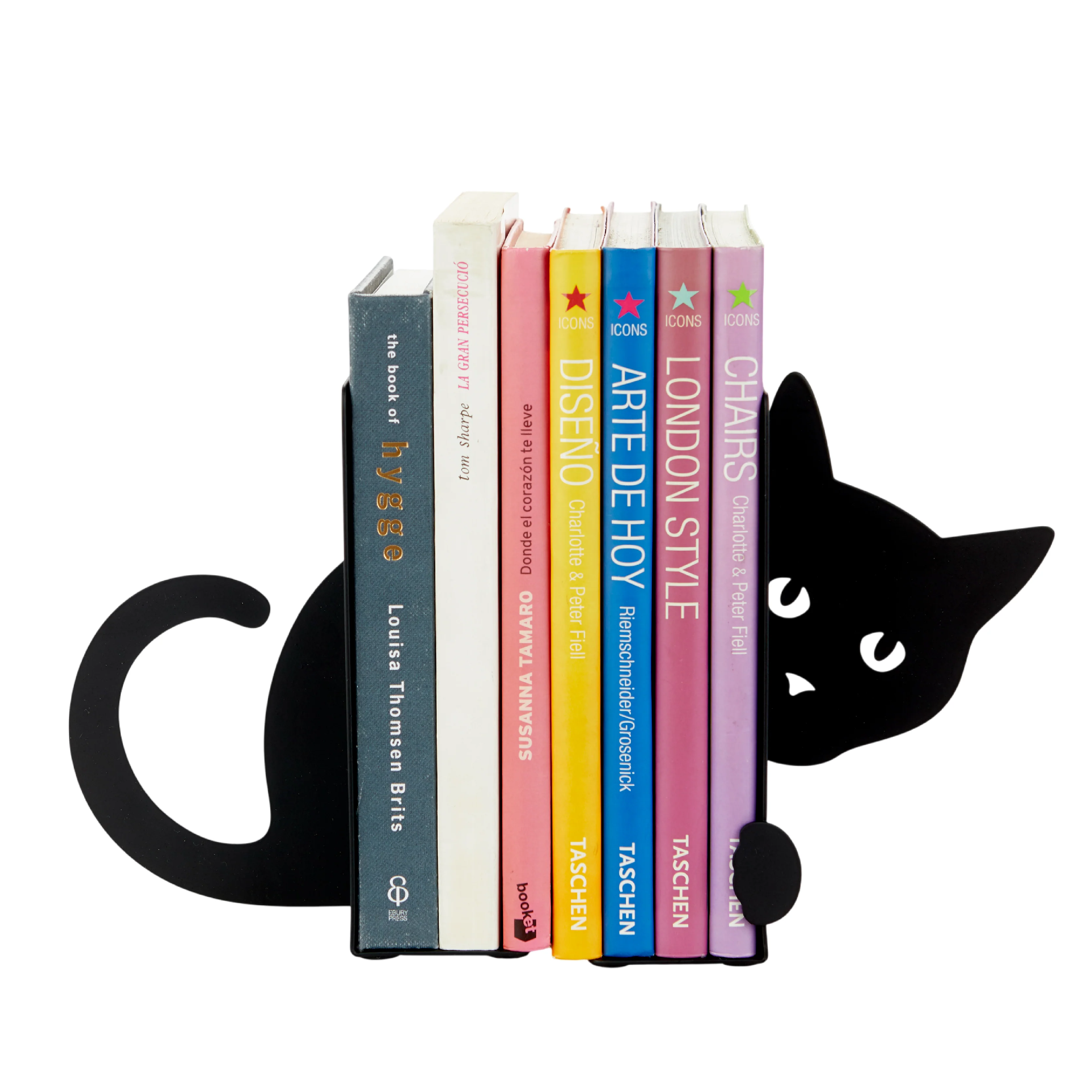 Metal Bookends | Hiding Cat | Set of 2