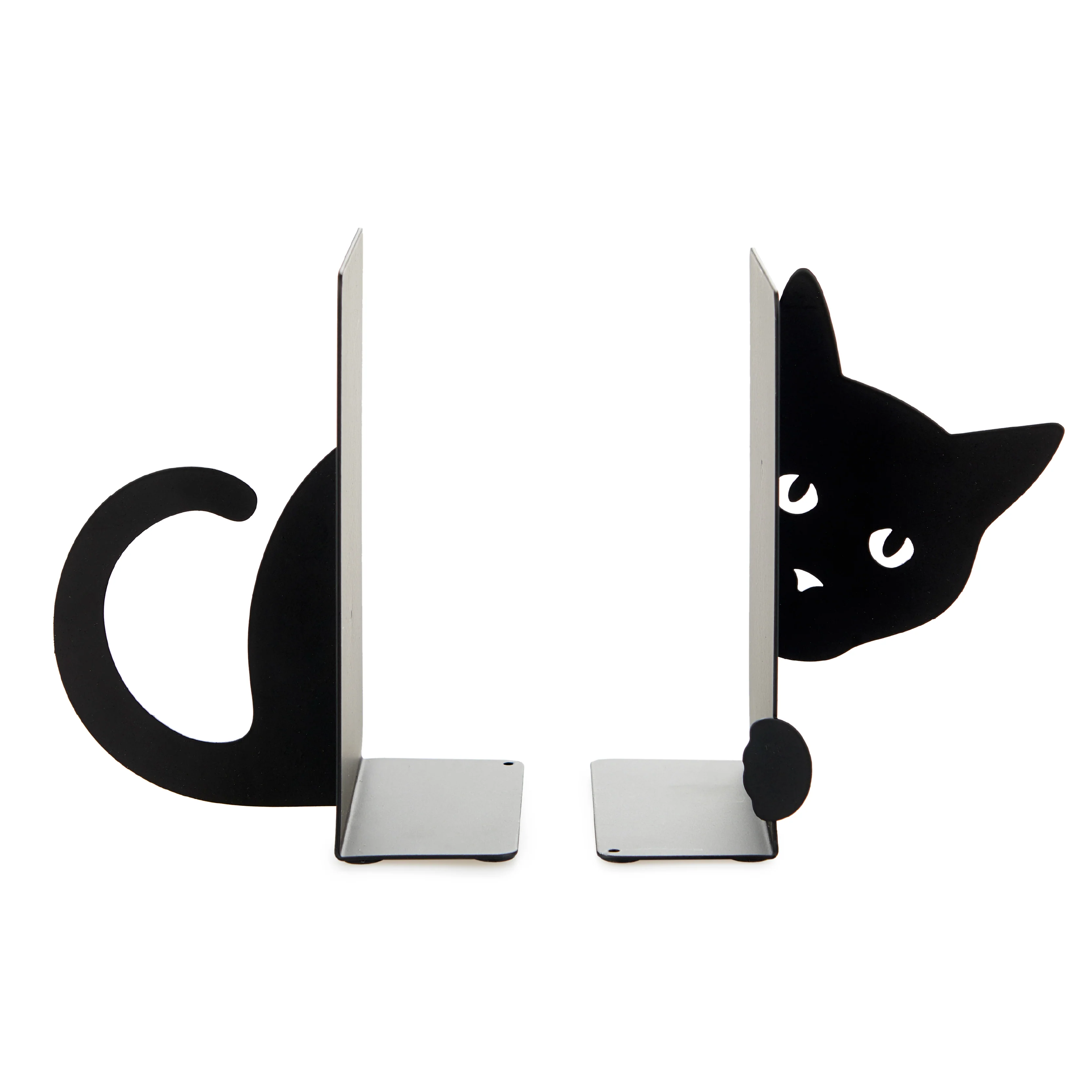 Metal Bookends | Hiding Cat | Set of 2 - Image 3
