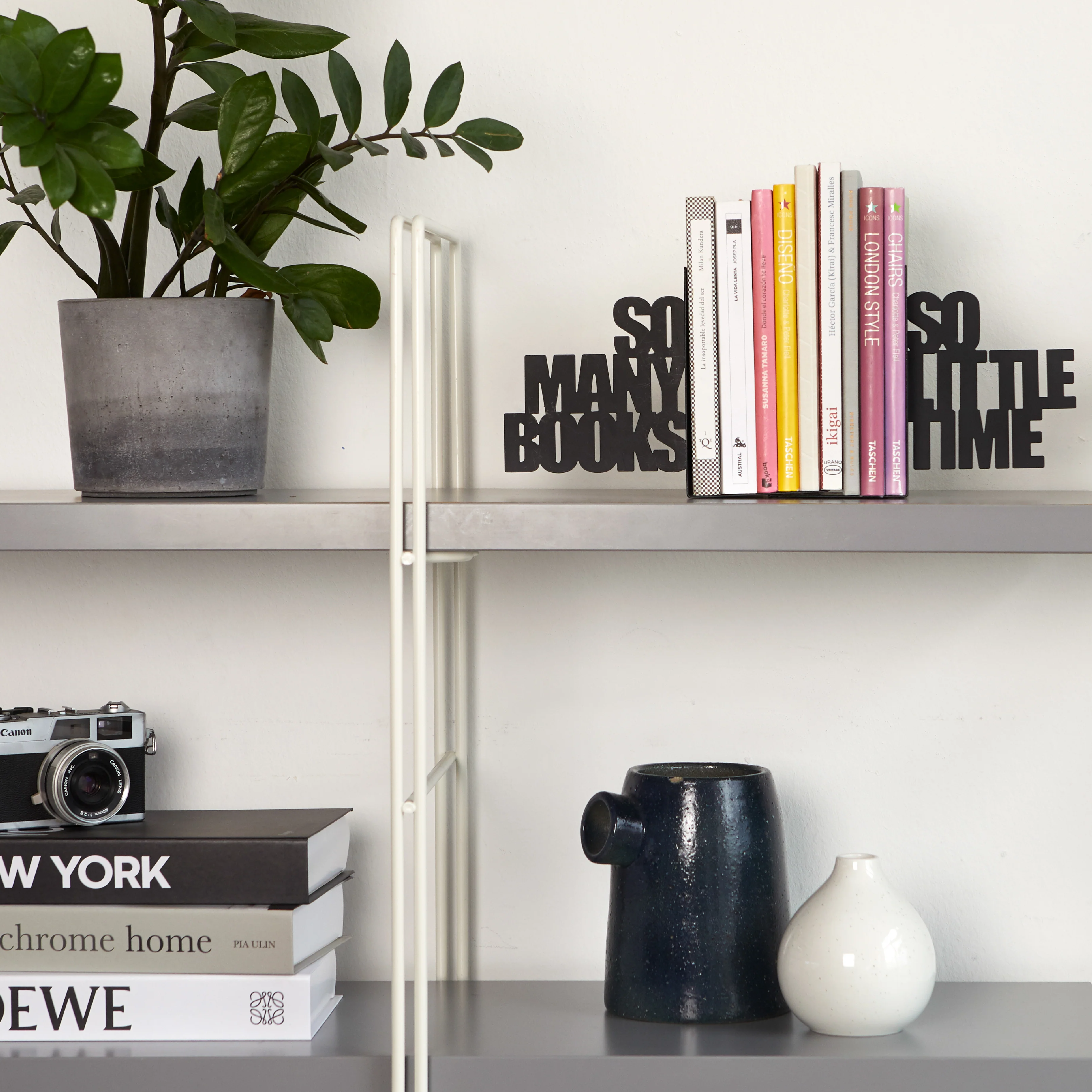 Metal Bookends | 'So Many Books, So Little Time' | Set of 2 - Image 2