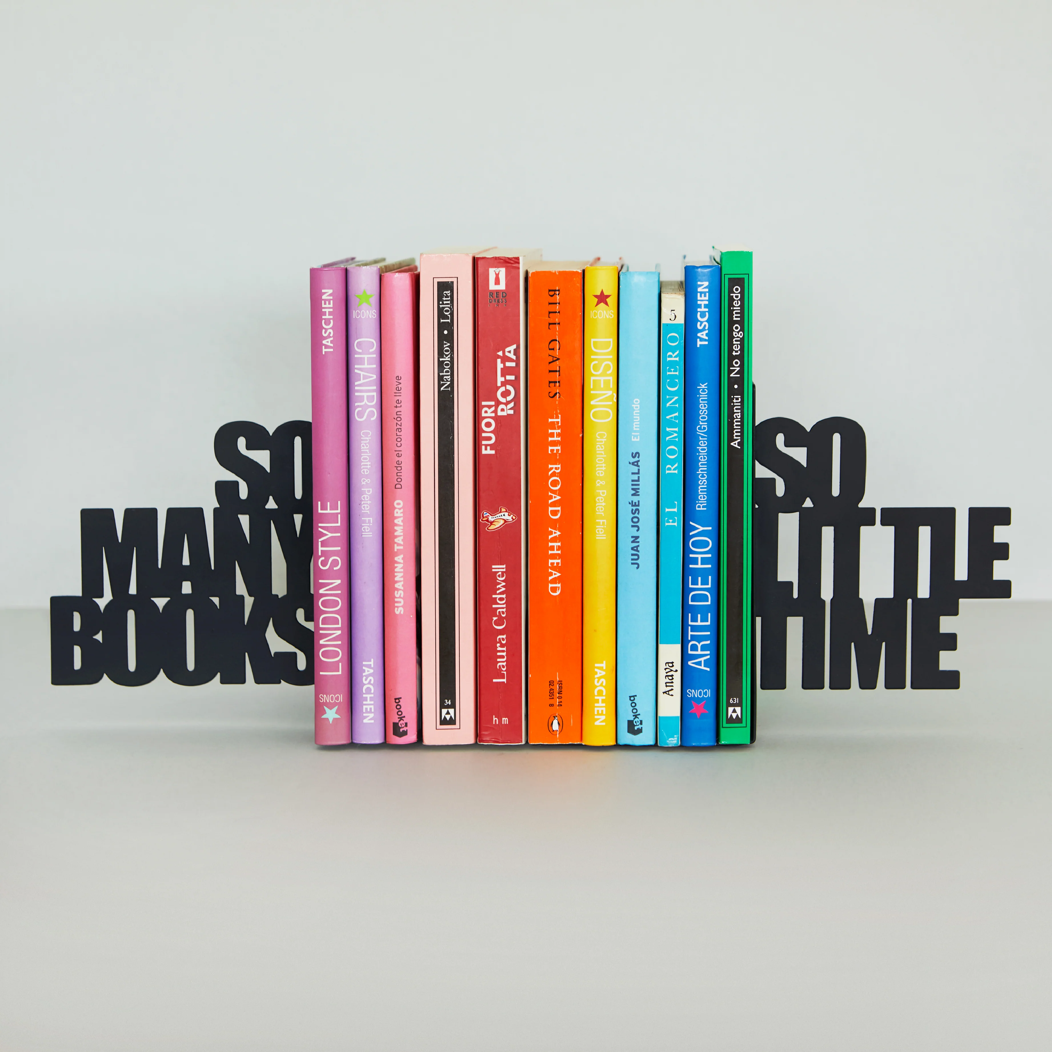 Metal Bookends | 'So Many Books, So Little Time' | Set of 2 - Image 3