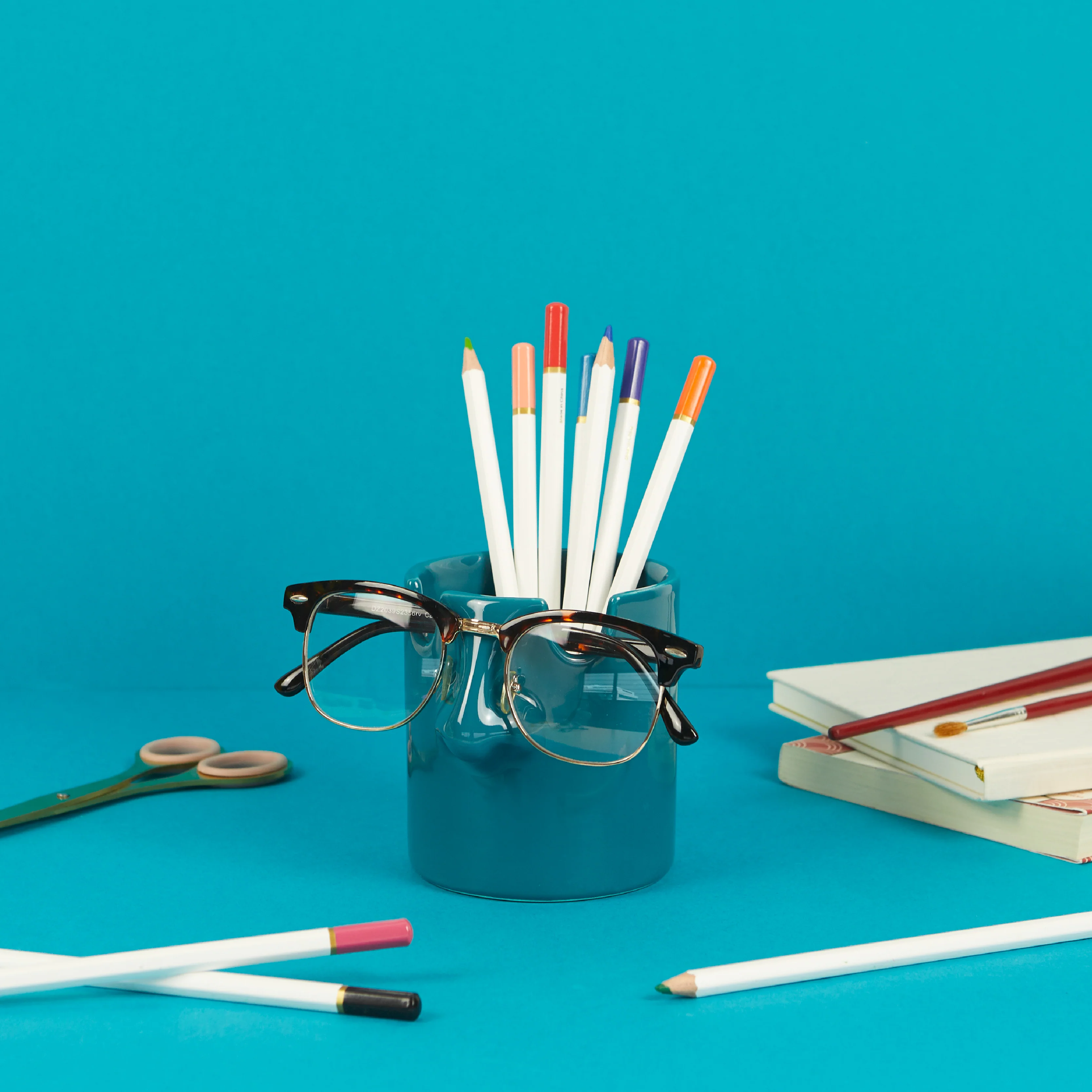 Nosey Buddy Stationery & Glasses Holder | Blue - Image 2