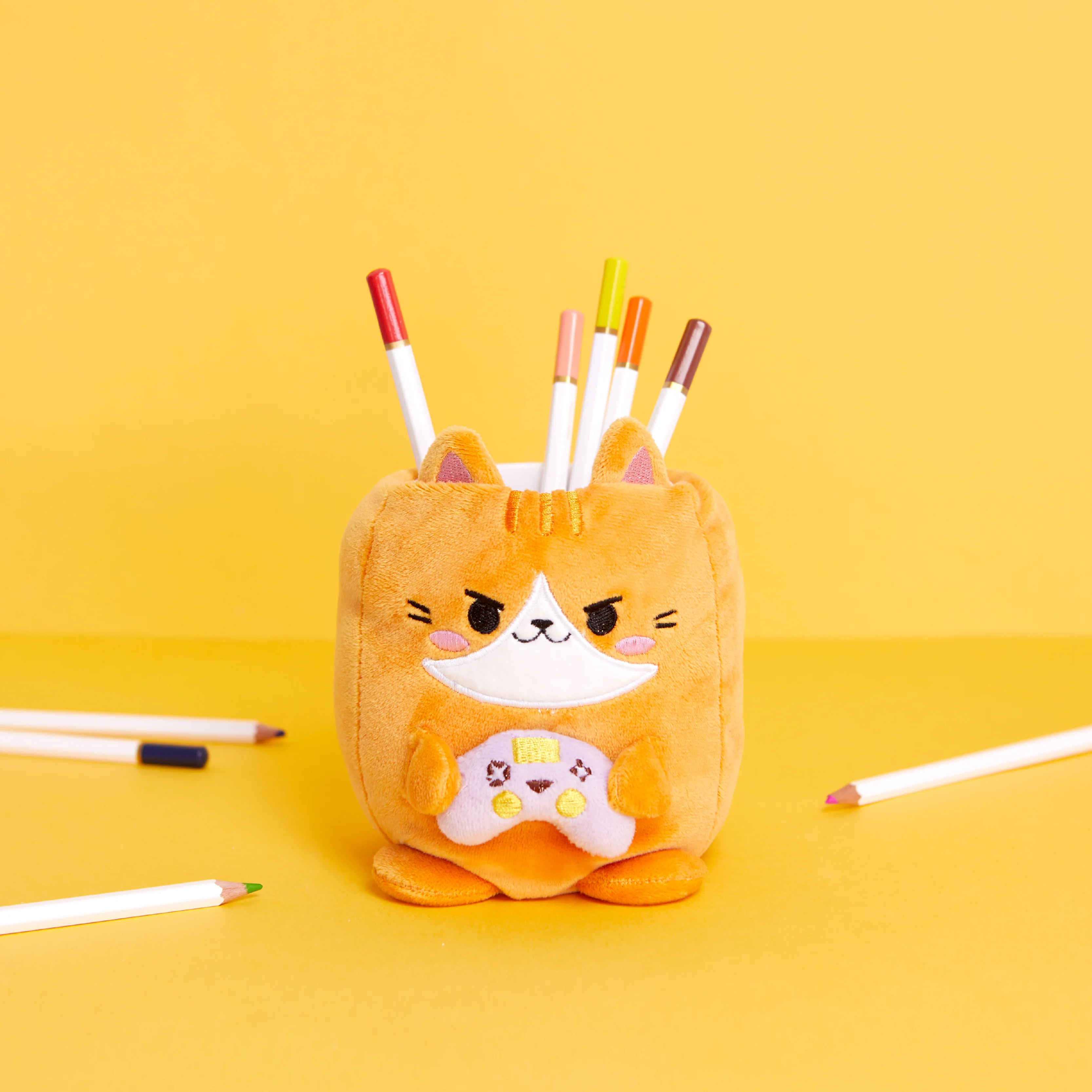 Plush Kawaii Stationery Holder | Gamer Cat - Image 2