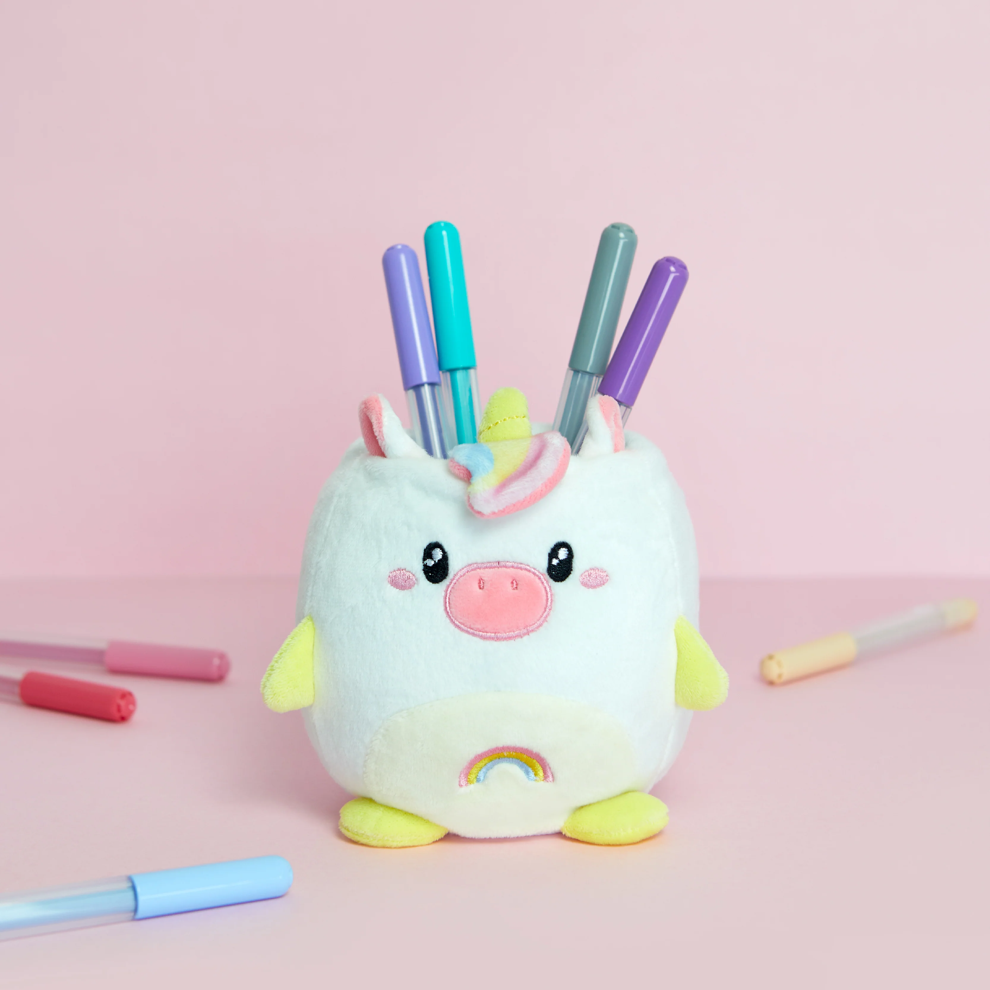 Plush Kawaii Stationery Holder | Rainbow Unicorn - Image 2
