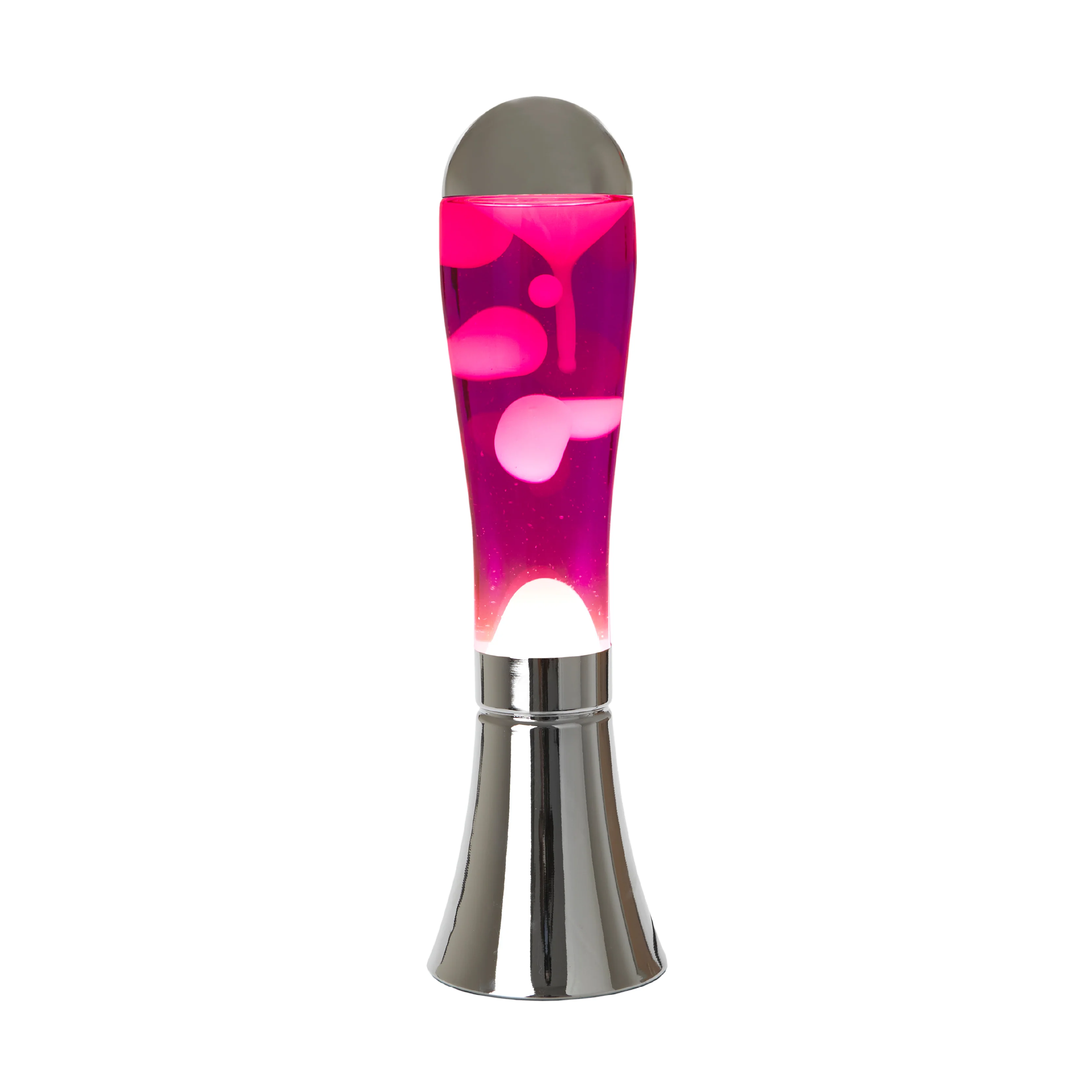 Retro Magma Lava Lamp | Silver & Pink