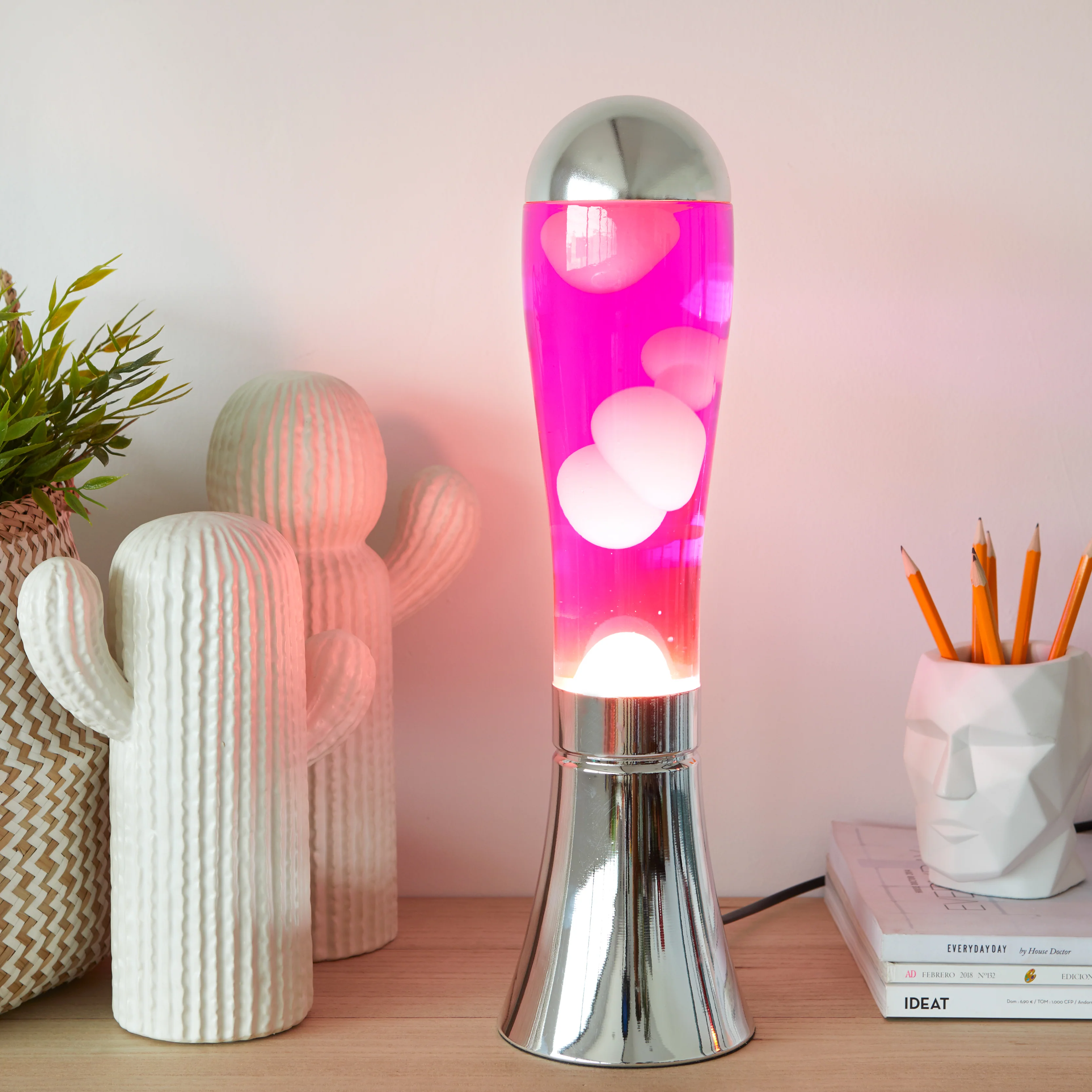 Retro Magma Lava Lamp | Silver & Pink - Image 2