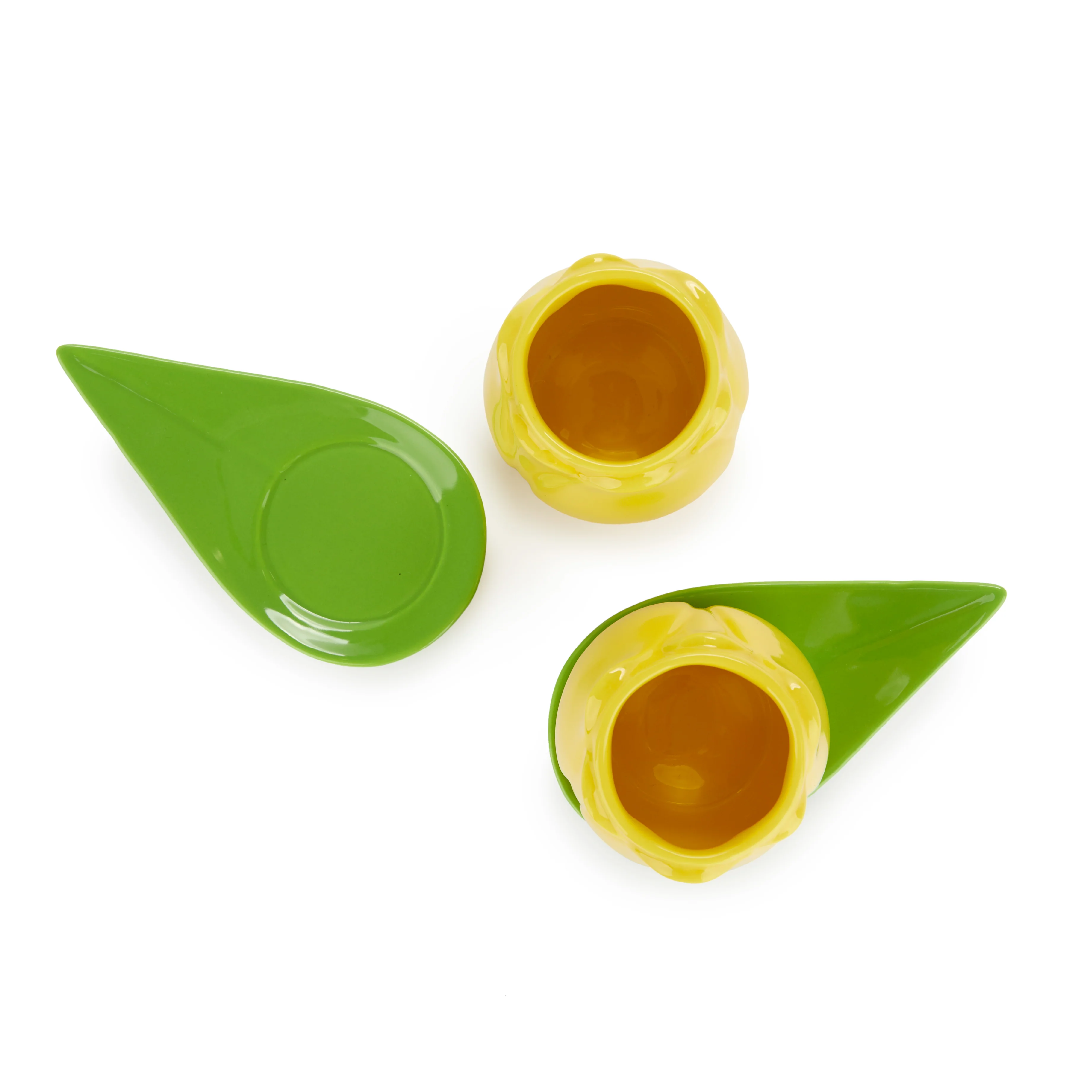 Tulip Espresso Cup & Petal Saucer | Yellow | Set of 2 - Image 3