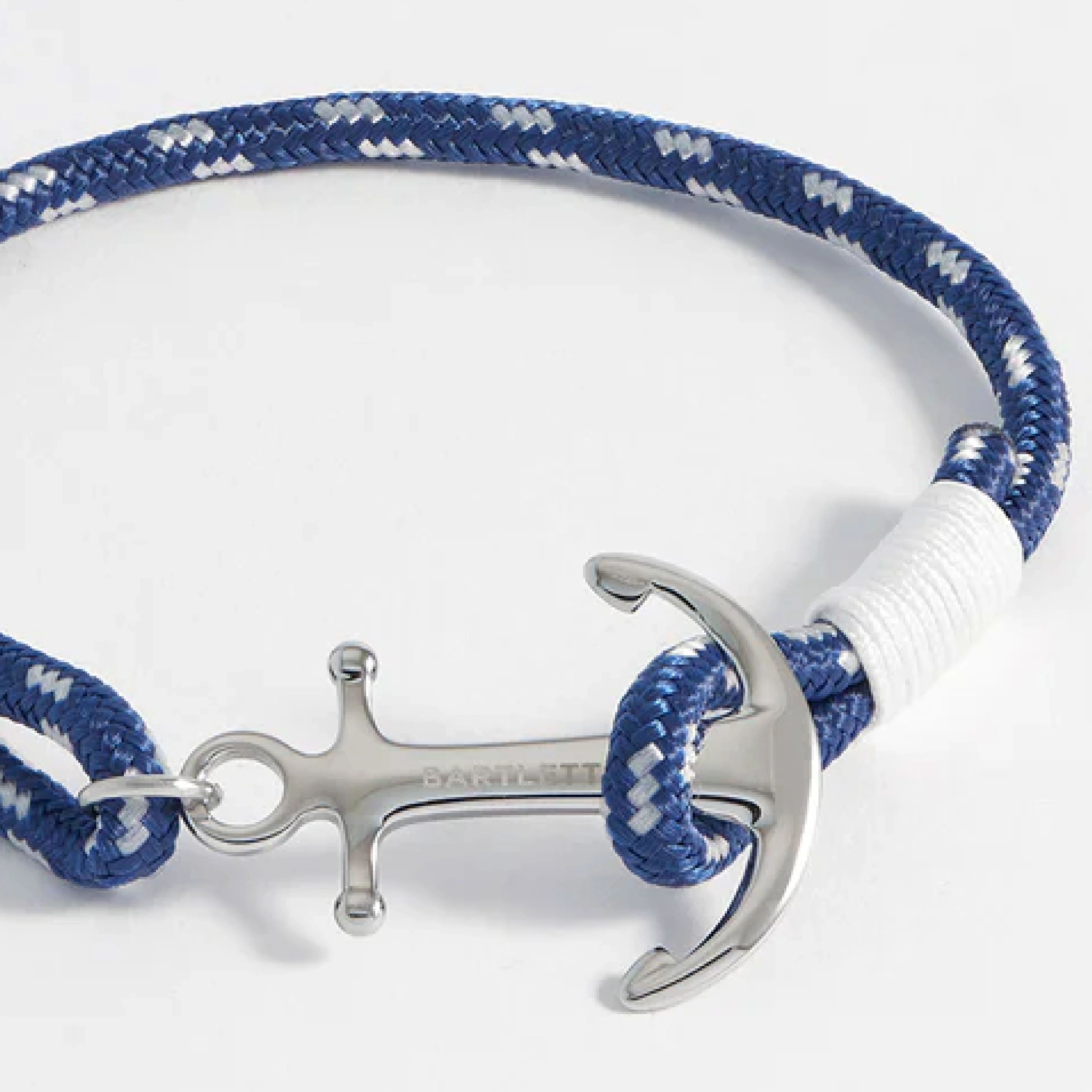 Men's Rope Bracelet with Stainless Steel Anchor | Blue - Image 3